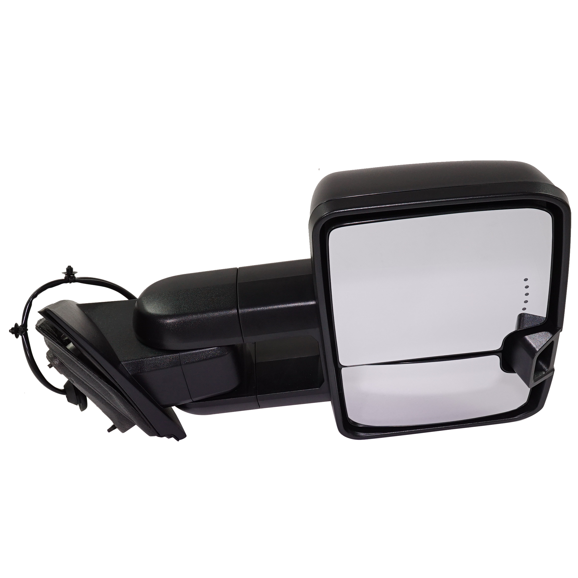 AM SILVERADO SIERRA 1500-14-18 TOWING MIRROR RH Power Manual Folding Heated Textured Includes 19 Silverado 1500 LD Sierra 1500 Limited Trailer w Amber In Housing LED Signal Light SKU JCV126ER SA Partslink GM1321511 OEM 22960562-84228884