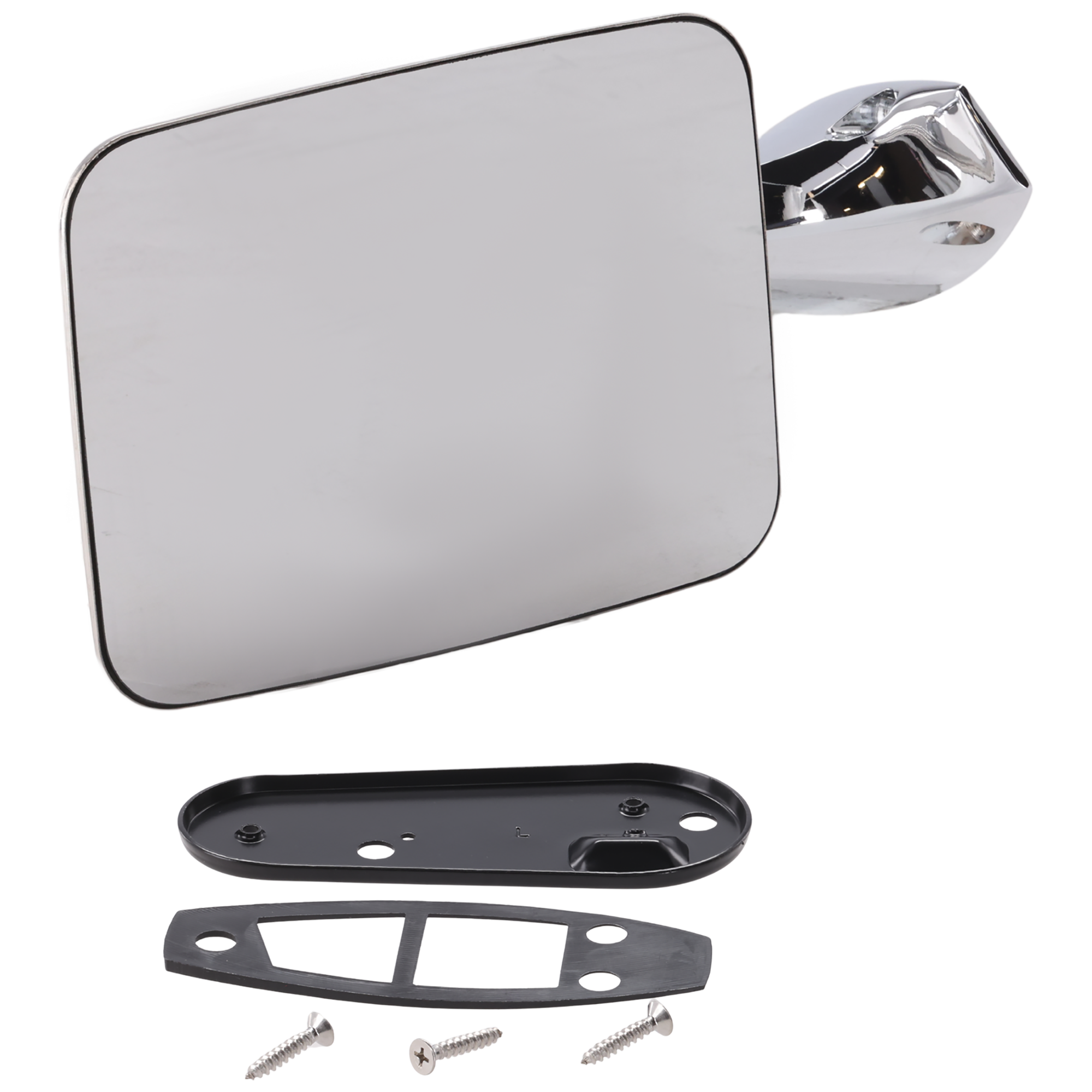 AM CHEVROLET GMC FULL SIZE PICKUP BLAZER JIMMY 70-72 MIRROR LH Manual Non Heated Manual Folding Chrome Door Panel Mount SKU JCV157L OEM 3981409
