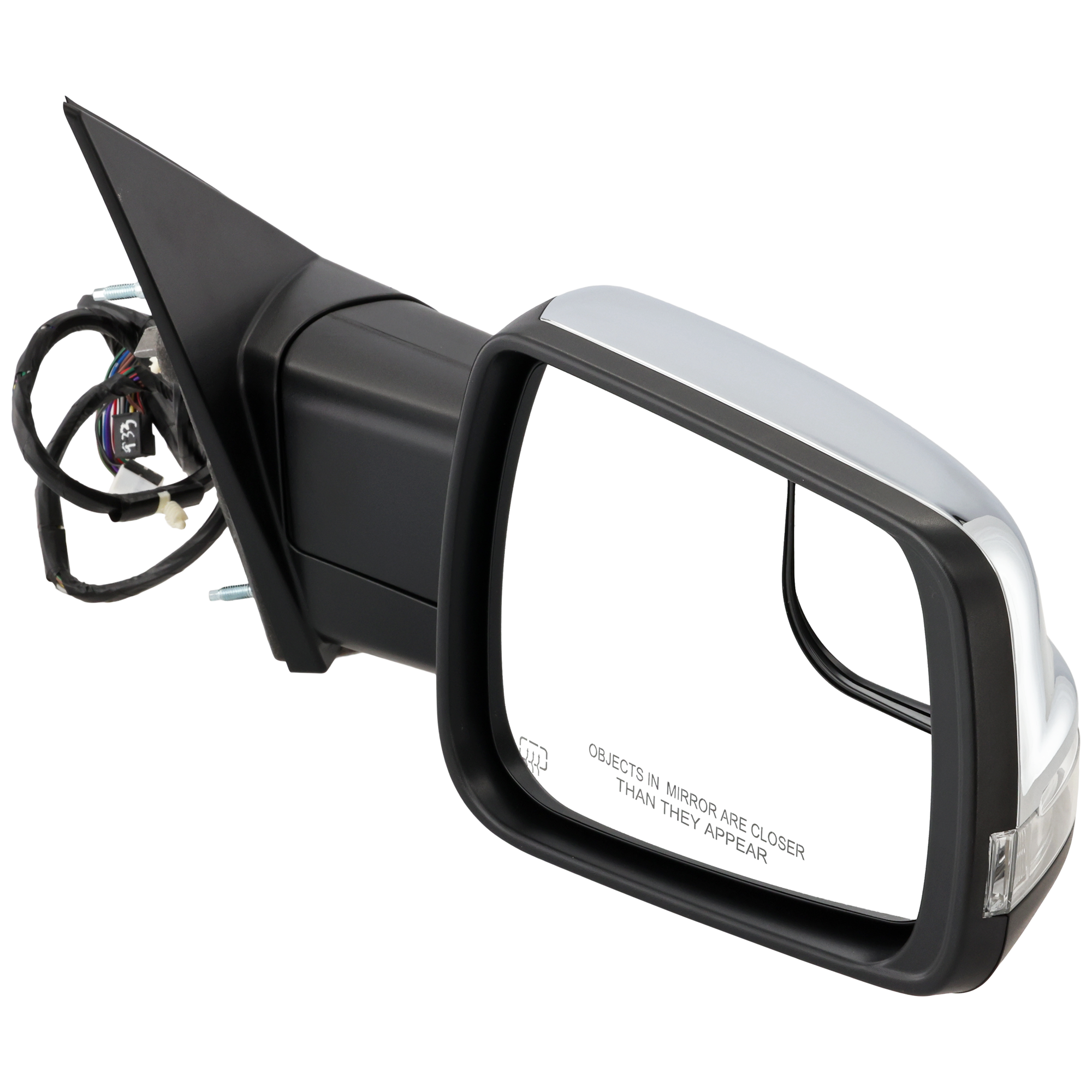 AM RAM 1500 P U 19-22 MIRROR RH Power Power Folding Heated Chrome w Blind Spot Corner Glass Memory Puddle Light and Signal Light w o Surround View Camera Non Towing SKU JDG162CR S Partslink CH1321474 OEM 68276504AH PFM