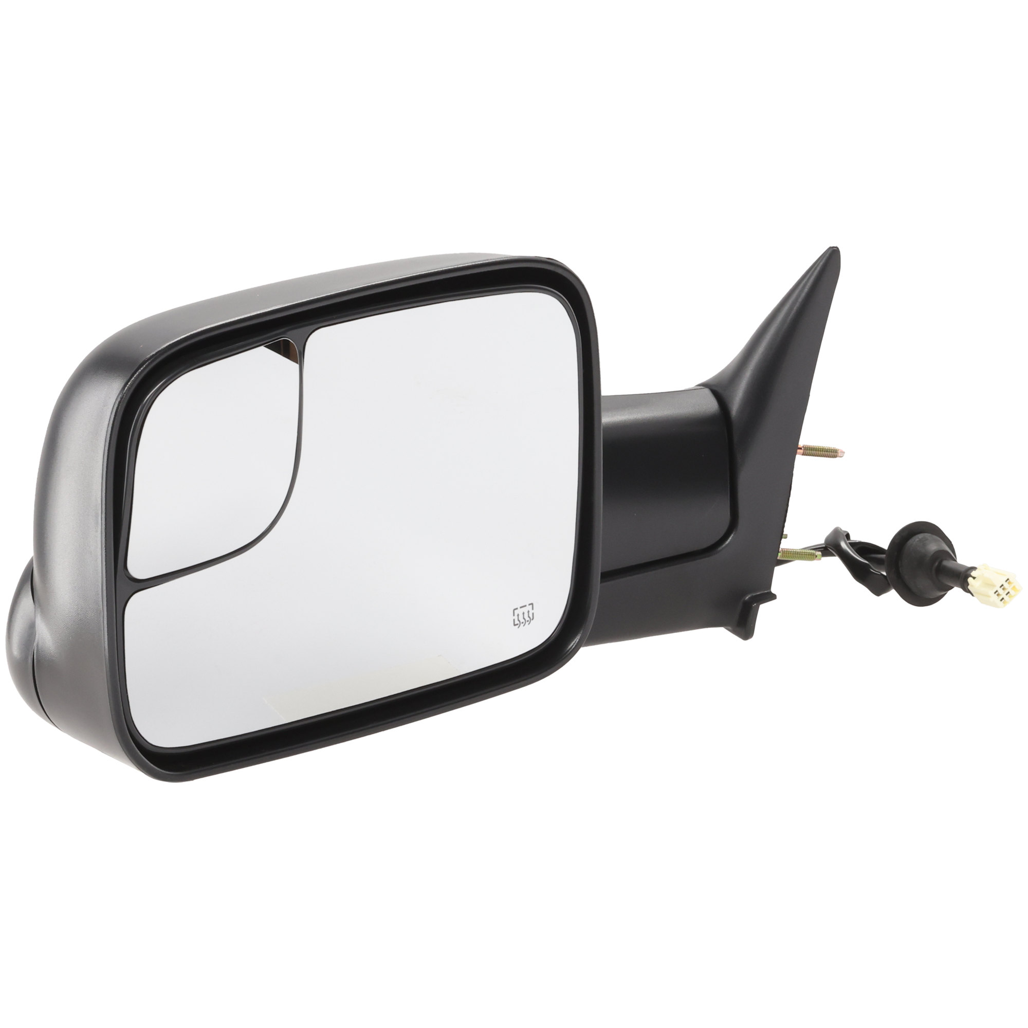 AM RAM 1500 P U 98-01 RAM 2500-3500 P U 98-02 TOWING MIRROR LH Power Manual Folding Heated Textured w Bracket SKU JDG49EL Partslink CH1320307 OEM 55076489AE PFM