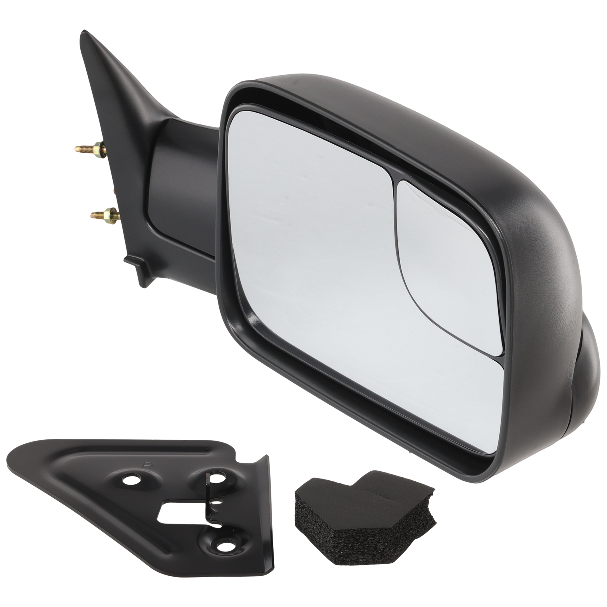 AM RAM 1500 P U 94-01 RAM 2500-3500 P U 94-02 TOWING MIRROR RH Manual Adjust Manual Folding Non Heated Textured w Bracket and Blind Spot Glass SKU JDG49R Partslink CH1321332 OEM 55156334AD PFM