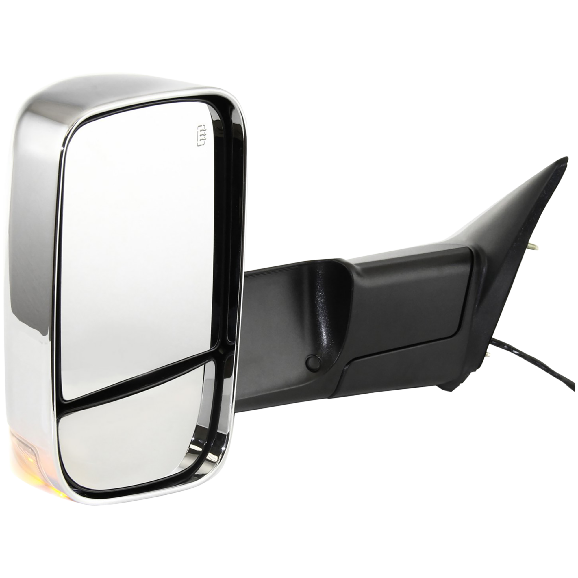 AM DODGE FULL SIZE P U 10-10 RAM FULL SIZE P U 11-12 TOWING MIRROR LH Power Manual Folding Heated Chrome No Auto dimming BSD and In housing Signal Light w Memory SKU JDG77EL Partslink CH1320320 OEM 68033735AM 68033735AD