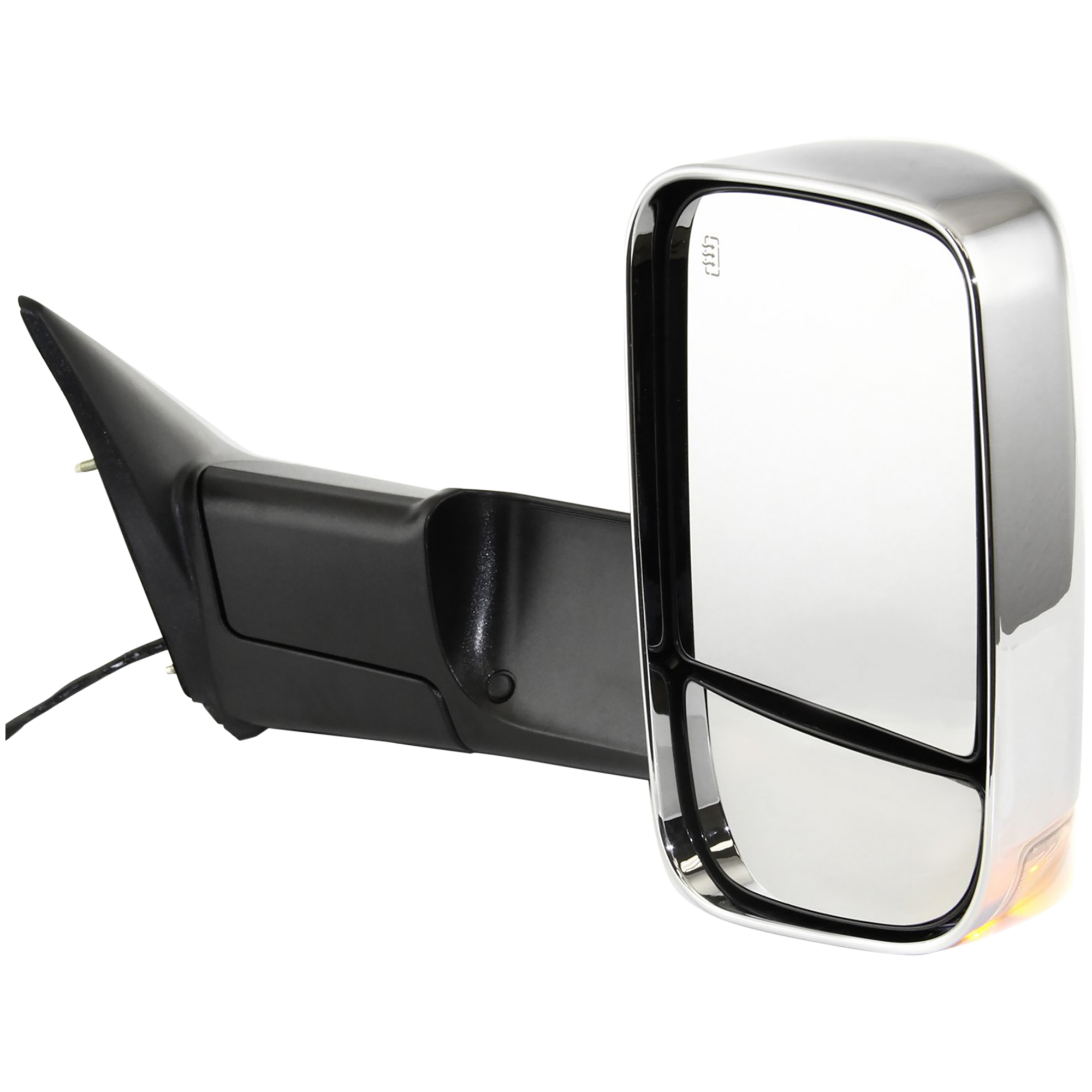 AM DODGE FULL SIZE P U 10-10 RAM FULL SIZE P U 11-12 TOWING MIRROR RH Power Manual Folding Heated Chrome No Auto dimming BSD and In housing Signal Light w Memory SKU JDG77ER Partslink CH1321320 OEM 68033734AM 68033734AD