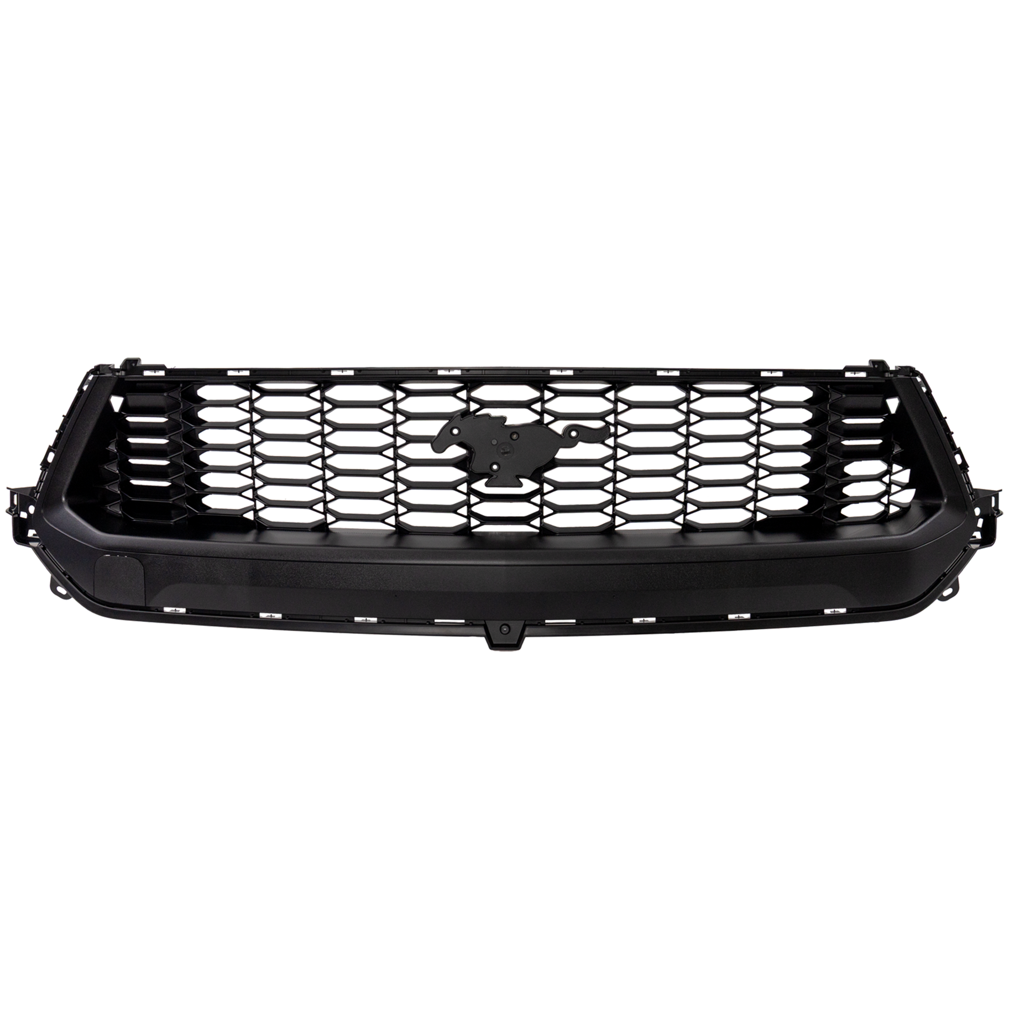 AM MUSTANG 24-25 GRILLE Textured Black Shell and Insert EcoBoost EcoBoost Premium Models Convertible Coupe w Tow Eye Cover SKU JF07010019 Partslink FO1200724 OEM PR3Z8200AA
