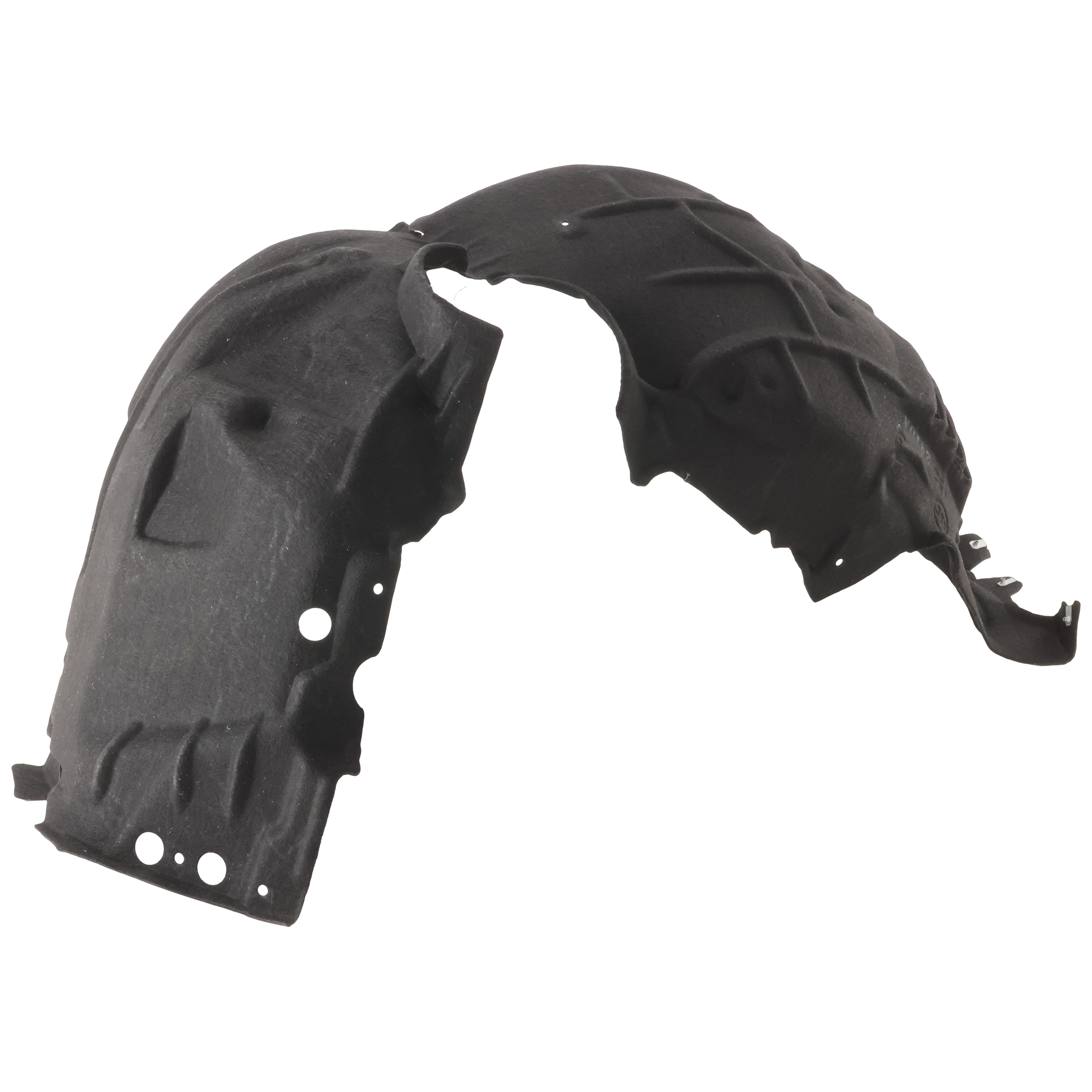 AM MUSTANG 24-24 FRONT FENDER LINER LH Polyethylene terephthalate Heat Form w o Insulation Foam w GT Performance Package GT GT Premium Models Convertible Coupe CAPA SKU JF22210002Q Partslink FO1248228C OEM PR3Z16103B