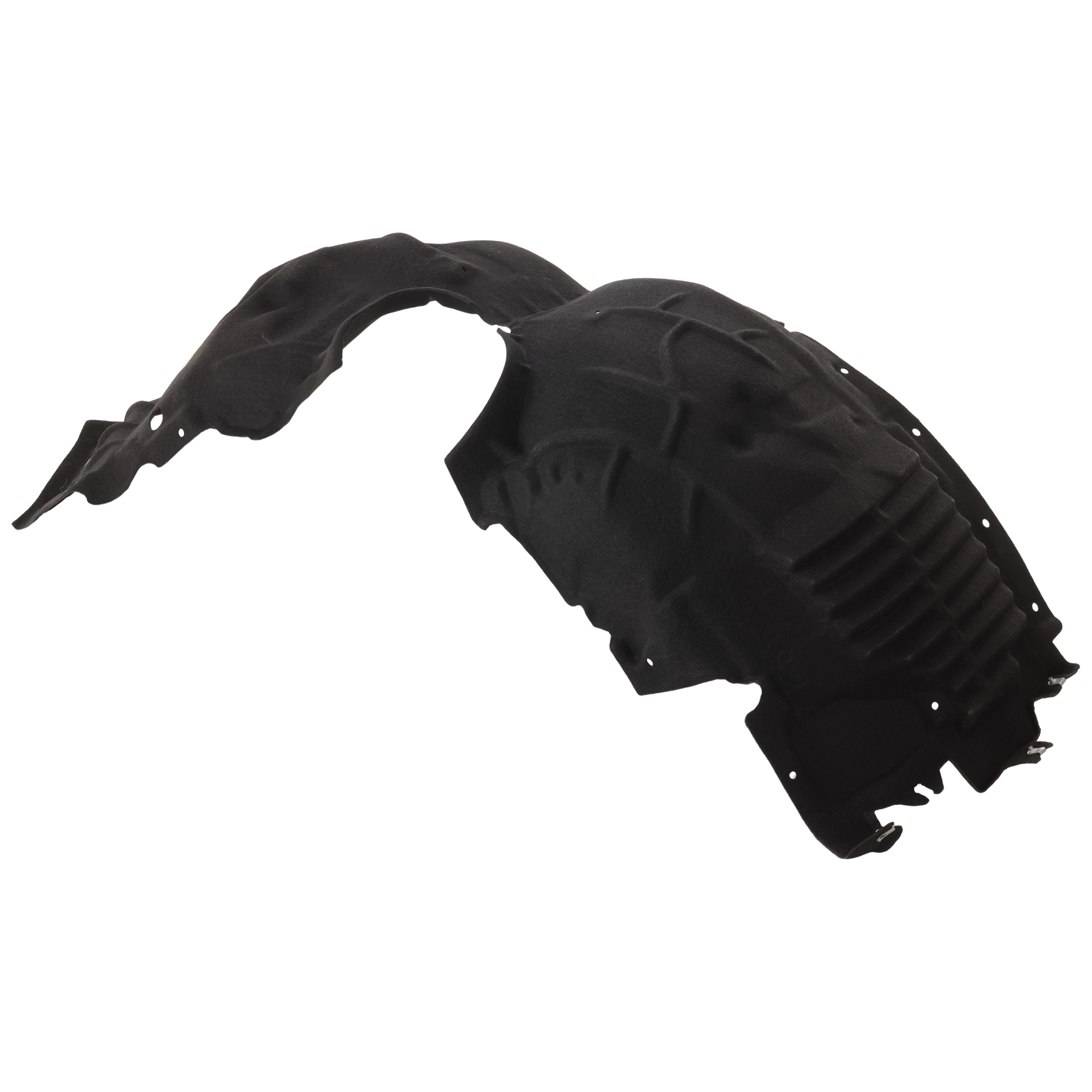 AM MUSTANG 24-24 FRONT FENDER LINER LH Polyethylene terephthalate Heat Form w o Insulation Foam w High Performance Package Ecoboost Ecoboost Premium Models Convertible Coupe CAPA SKU JF22210004Q Partslink FO1248229C OEM PR3Z16103C