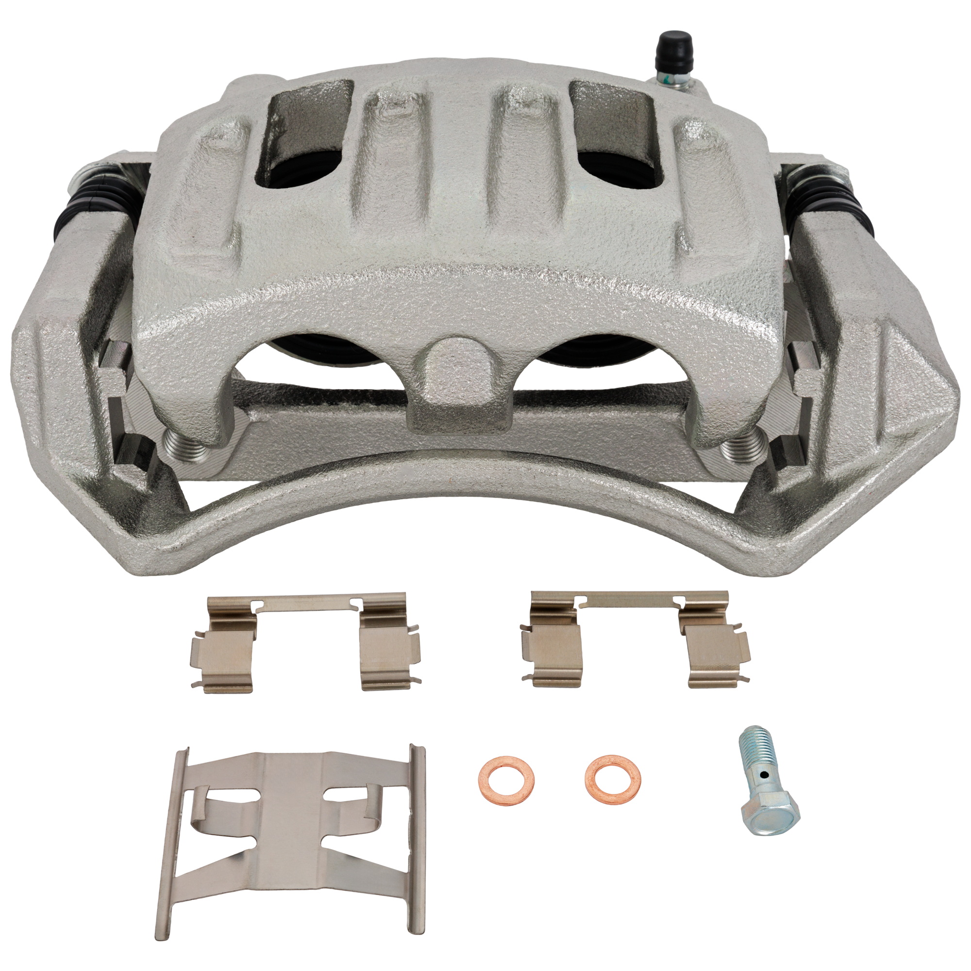 AM F 150-97-01 FRONT BRAKE CALIPER RH New Natural w Brackets SKU JF27150005