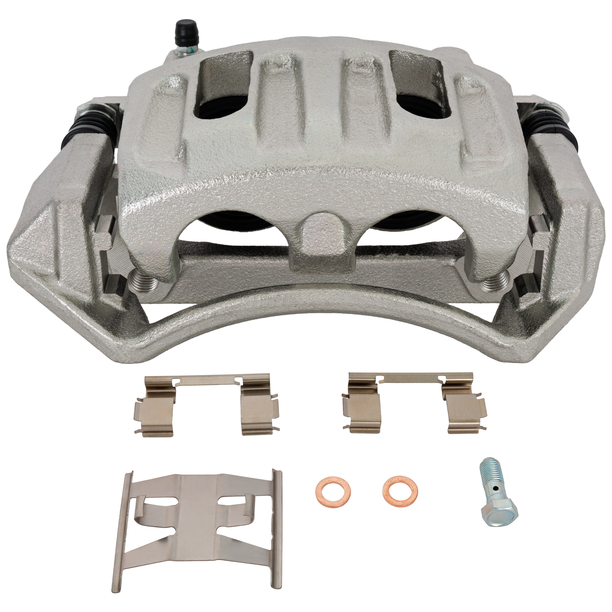 AM F 150-97-01 FRONT BRAKE CALIPER LH New Natural w Brackets SKU JF27150006