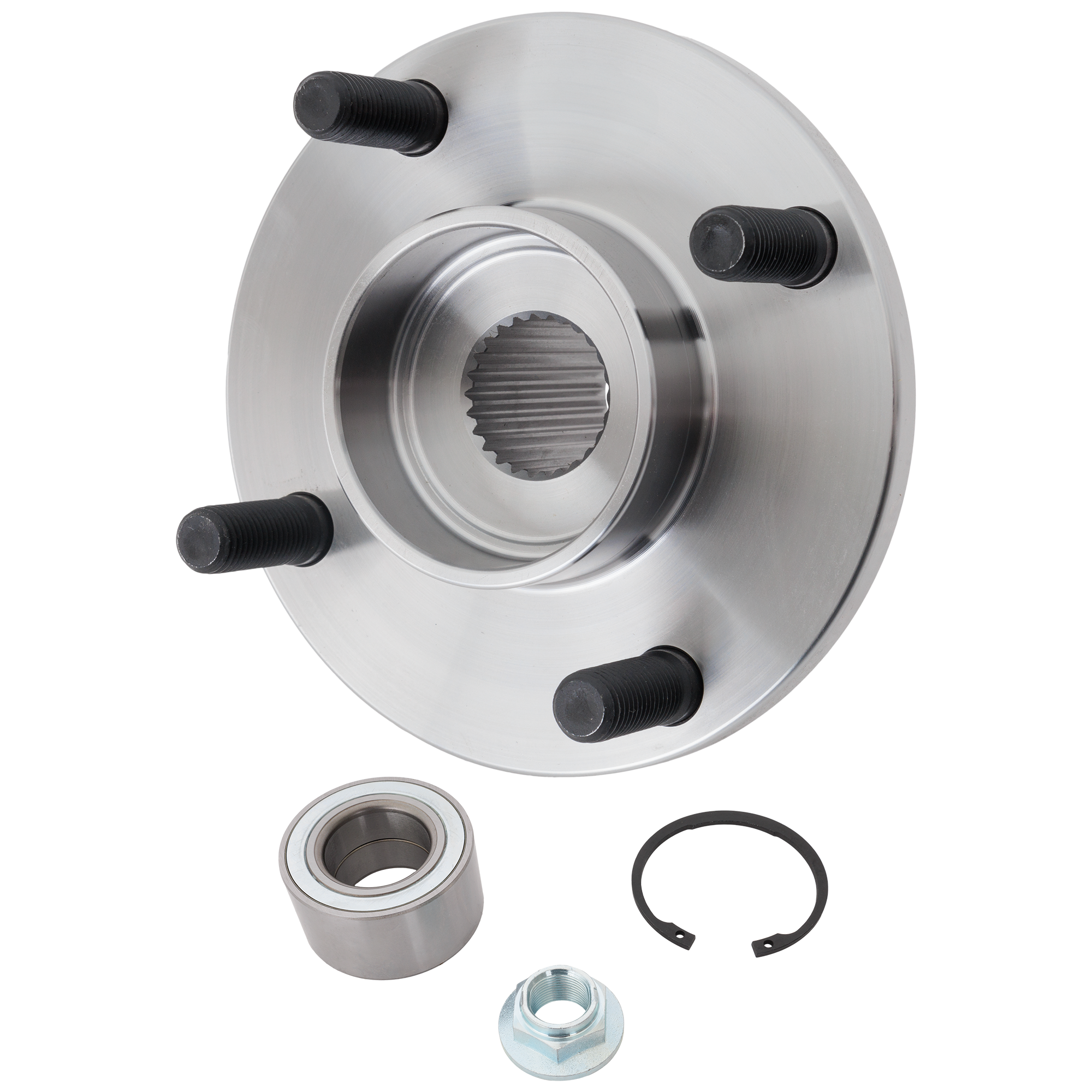 AM FOCUS 00-11 FRONT HUB ASSEMBLY RH=LH 4 Studs 4 x 4.25 in. Bolt Pattern SKU JF283701 OEM 6S4Z1215B