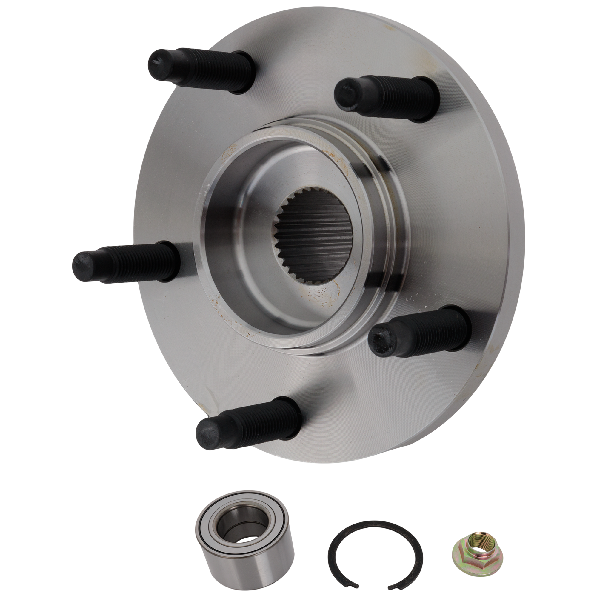 AM ESCAPE 01-12 FRONT HUB ASSEMBLY RH=LH 5 Studs 5 x 114.53 mm PCD Bolt Pattern w Bearing Snap Ring and Nut SKU JF283712 OEM 8L8Z1104A