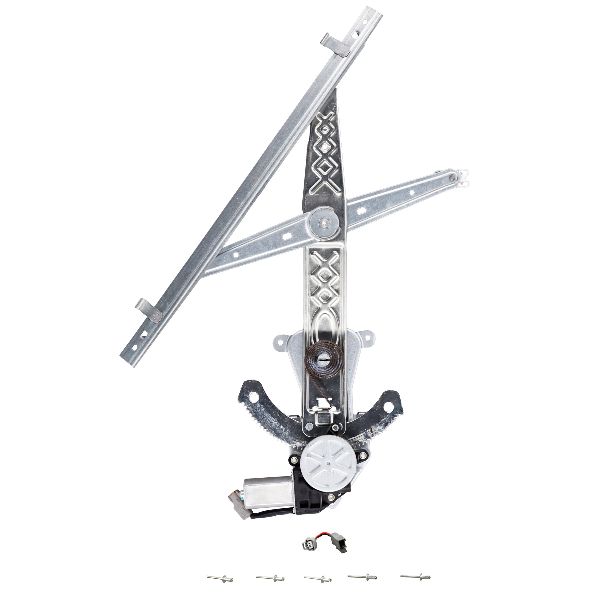 AM WINDSTAR 95-03 FREESTAR 04-07 FRONT WINDOW REGULATOR RH Power w Motor SKU JF462955 Partslink FO1351133 OEM 6F2Z1723200DA 6F2Z1723200CA
