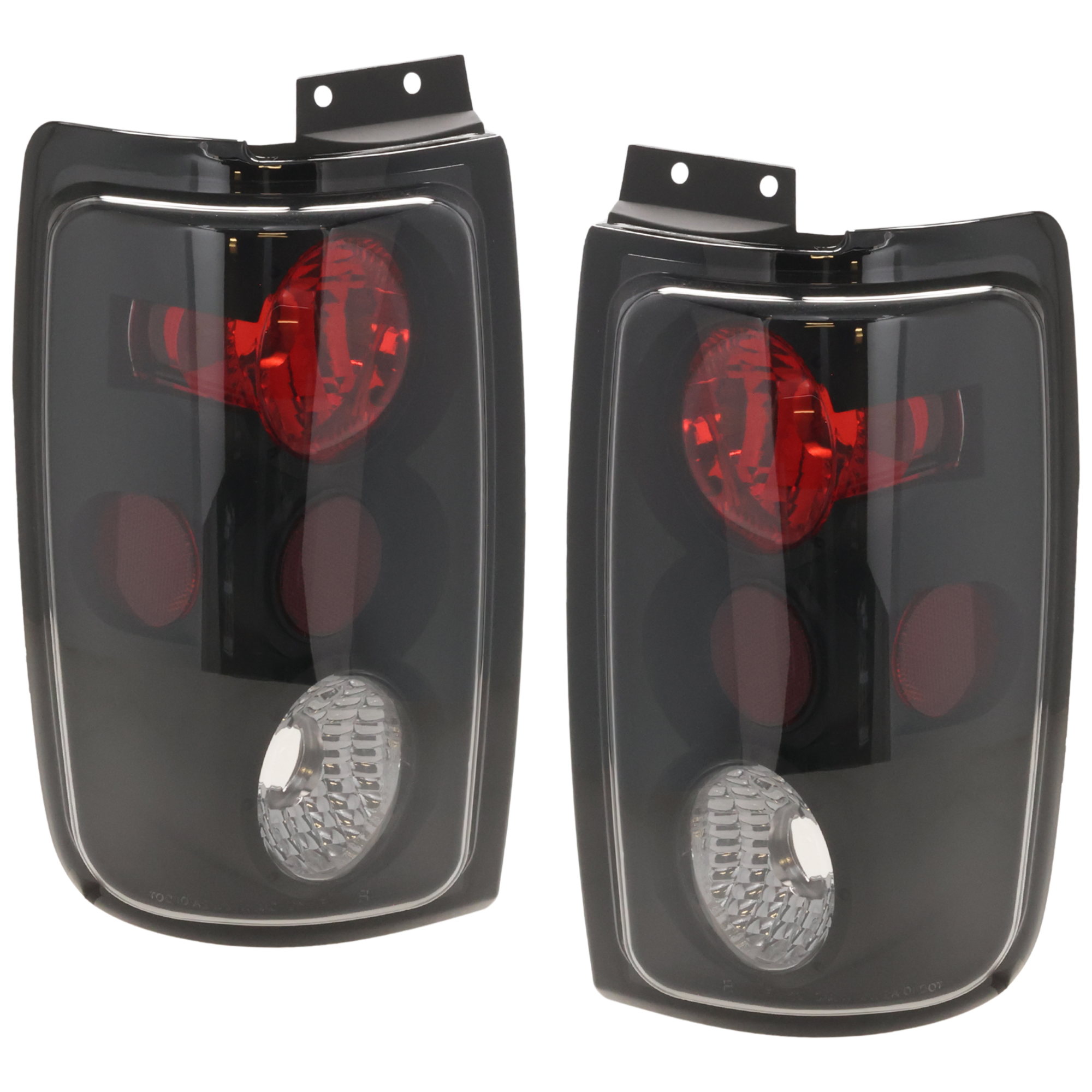 AM EXPEDITION 97-02 TAIL LAMP RH and LH Lens and Housing Incandescent Smoked Lens Black Interior SKU JF73010043U OEM F75Z13404AC PFM F75Z13405AC PF