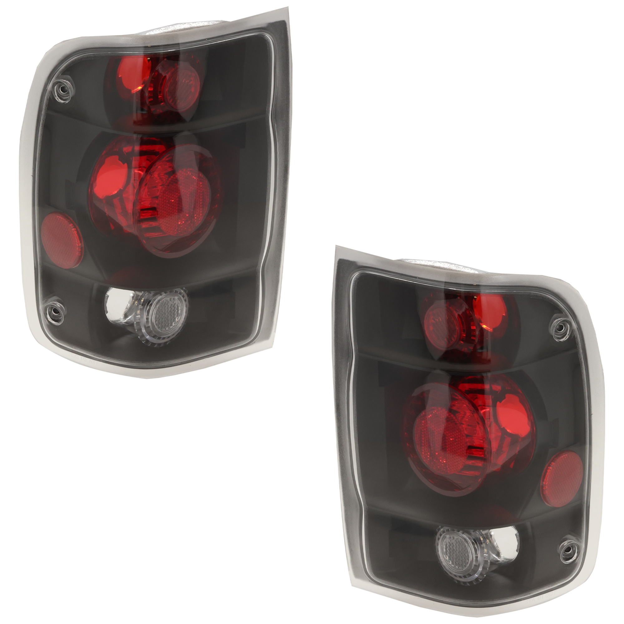 AM RANGER 98-99 TAIL LAMP RH AND LH Lens and Housing Halogen Black Interior SKU JF73010053U OEM F87Z13404BA PFM F87Z13405BA PF
