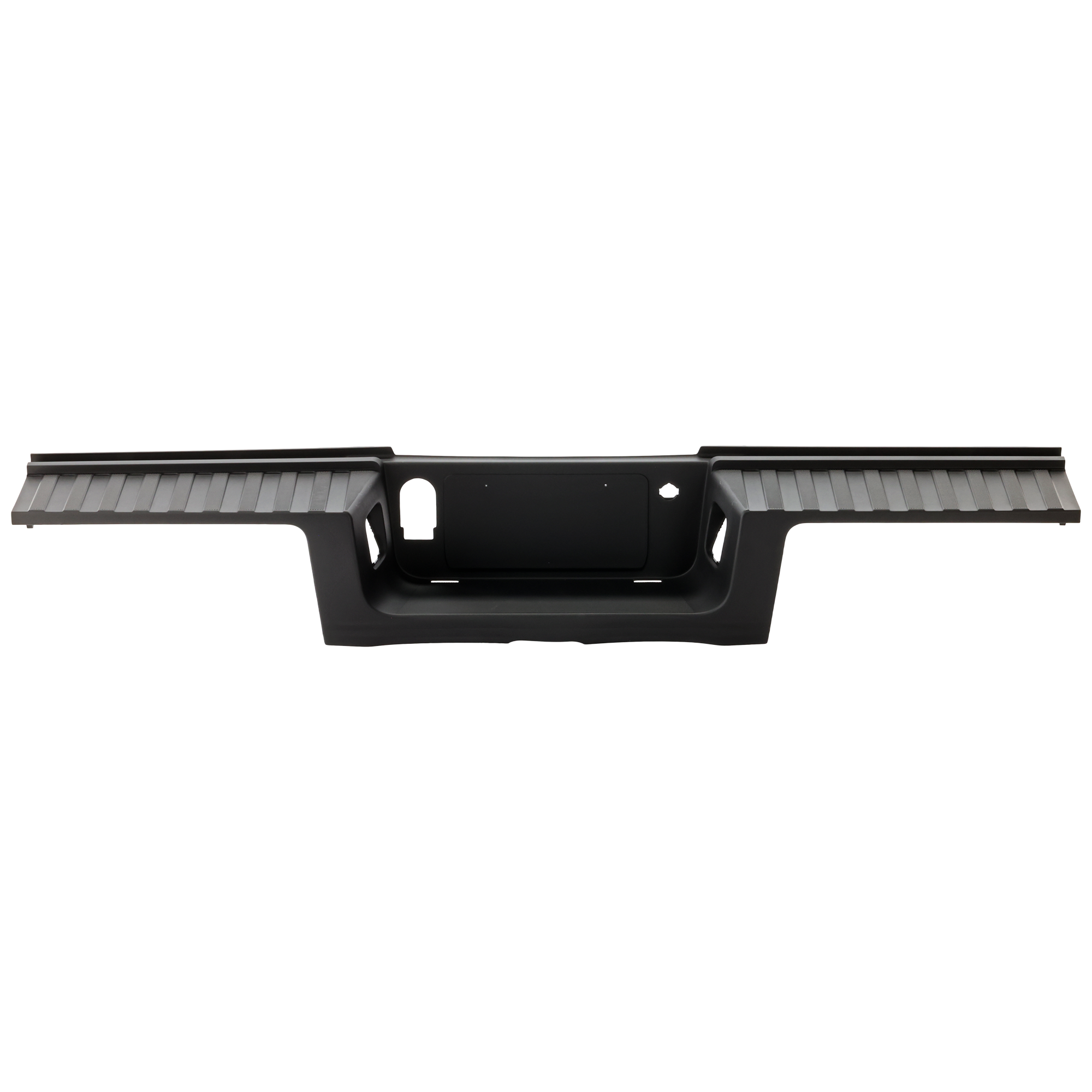 AM F 250 F 350 SUPER DUTY 23-24 REAR BUMPER STEP PAD Black w o Parking Aid Sensor Holes SKU JF76490006 Partslink FO1191168 OEM PC3Z17B807AC