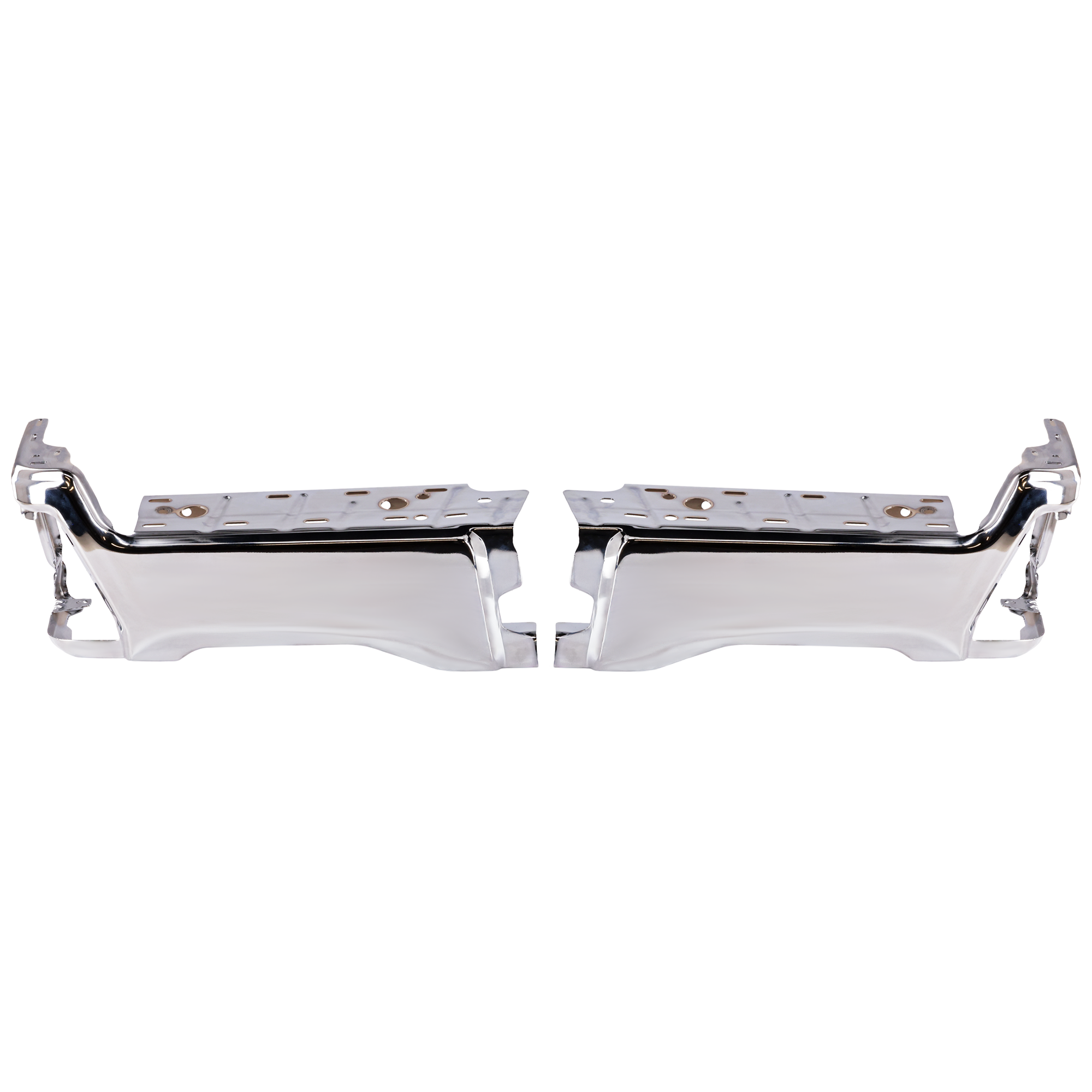 AM F 250 F 350 SUPER DUTY 23-24 STEP BUMPER FACE BAR ONLY w o Pad Provision Mounting Bracket and Parking Aid Sensor Holes Steel Chrome Crew Extended Standard Cab SKU JF82560002 Partslink FO1102412 OEM PC3Z17810JA