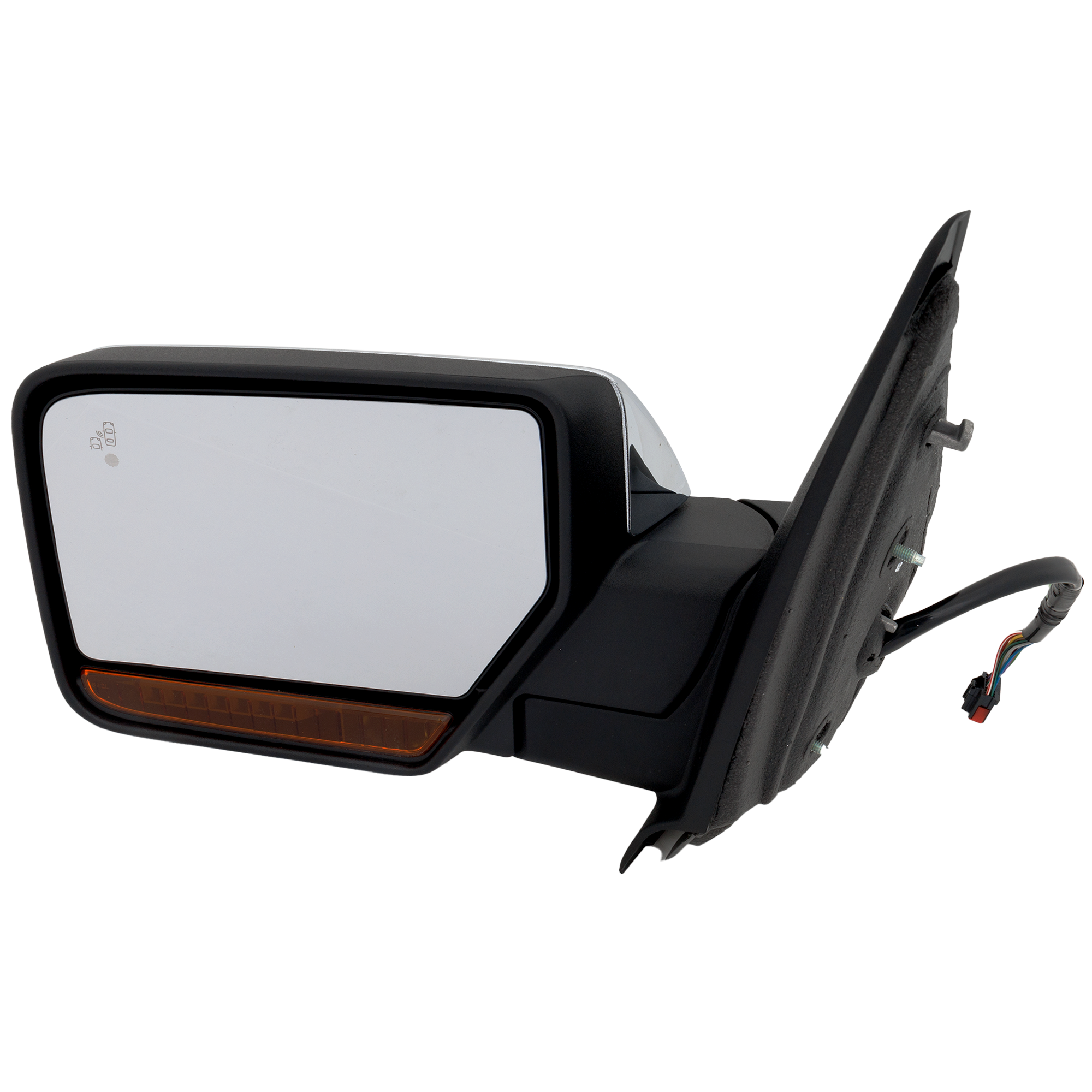 AM EXPEDITION 15-17 MIRROR LH Non Towing Power Power Folding Heated Chrome w BSD in Glass In housing Signal Light and Memory No Auto dimming SKU JFD02CL S2 Partslink FO1320507 OEM FL1Z17683BA