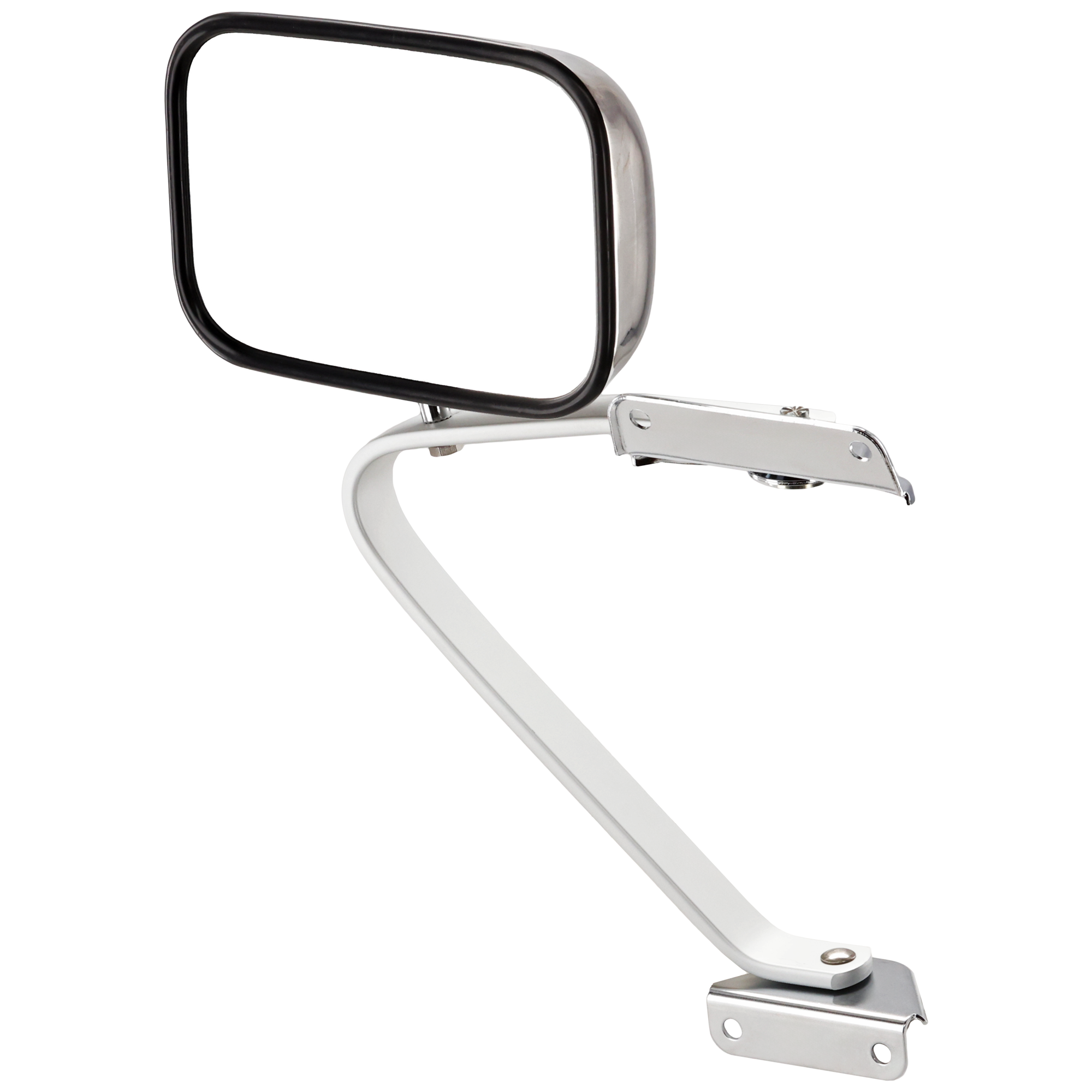 AM F SERIES 87-91 MIRROR LH Non Towing Manual Adjust Manual Folding Non Heated Polished Stainless SKU JFD11L Partslink FO1320102 OEM E5TZ17696B