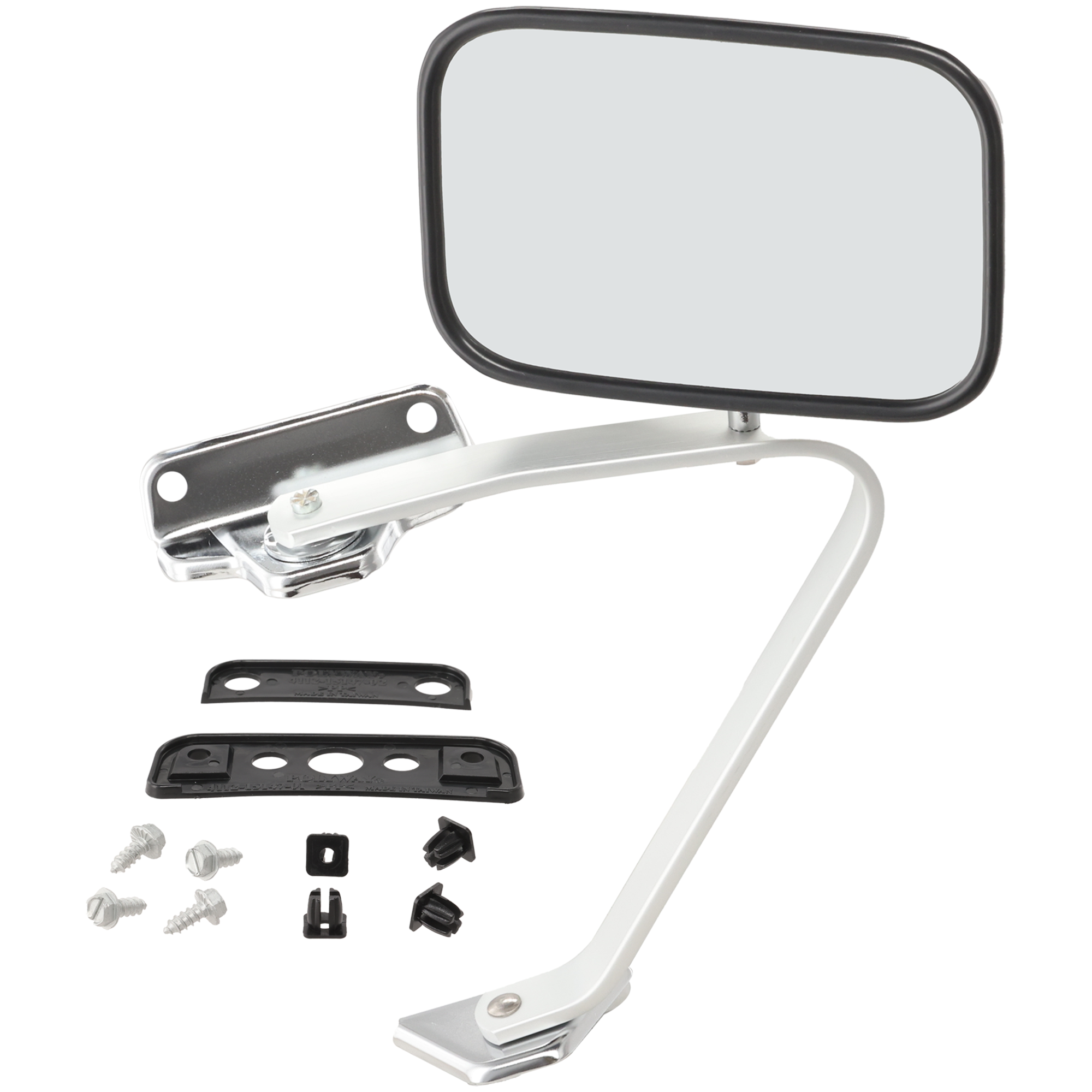 AM F SERIES 87-91 MIRROR RH Non Towing Manual Adjust Manual Folding Non Heated Polished Stainless SKU JFD11R Partslink FO1321102 OEM E5TZ17696A