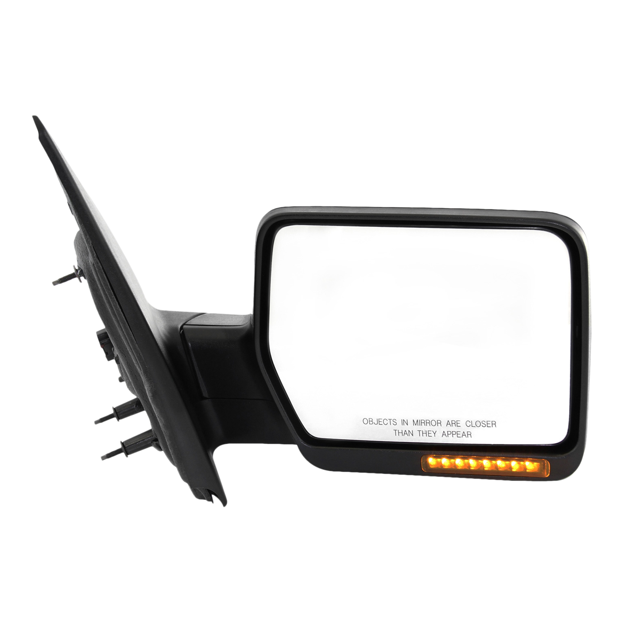 AM F 150-07-08 MIRROR RH Non Towing Power Manual Folding Heated Chrome w In housing Signal Light and Memory No Auto dimming and BSD SKU JFD148ER S Partslink FO1321334 OEM 8L3Z17682BA