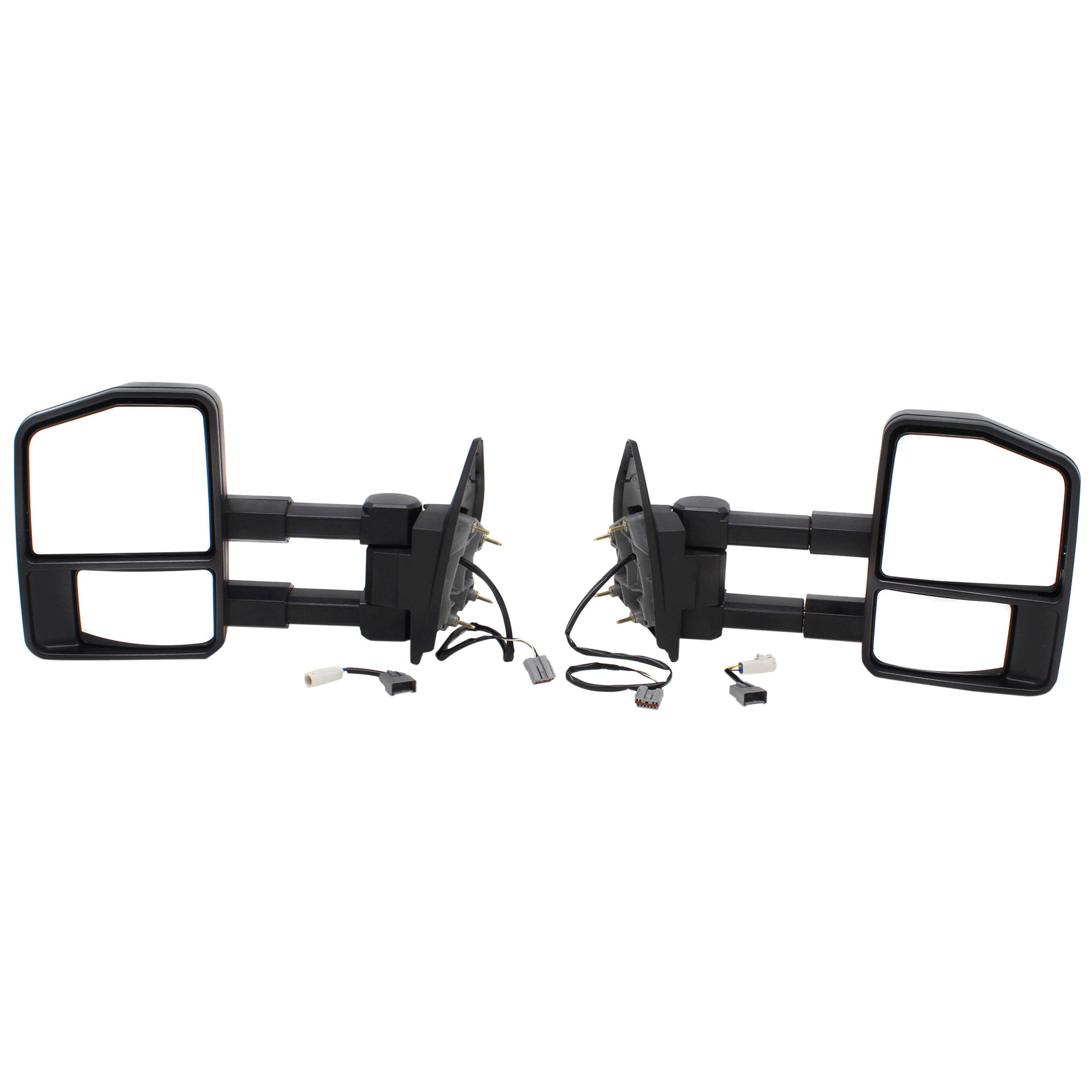 AM F SERIES SUPER DUTY 99-10 TOWING MIRROR RH and LH Power Manual Folding Non Heated Chrome Dual Glass No Signal Light SKU JFD171CRL OEM F81Z17682AAA PFM F81Z17683AAB