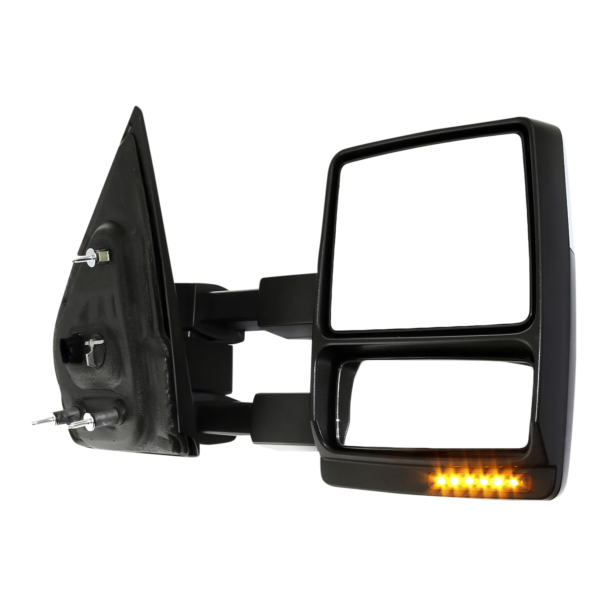 AM F 150-09-14 TOWING MIRROR RH Power Manual Folding Heated Chrome w Memory Puddle Light and Signal Light SKU JFD201ER S Partslink FO1321388 OEM 9L3Z17682EC