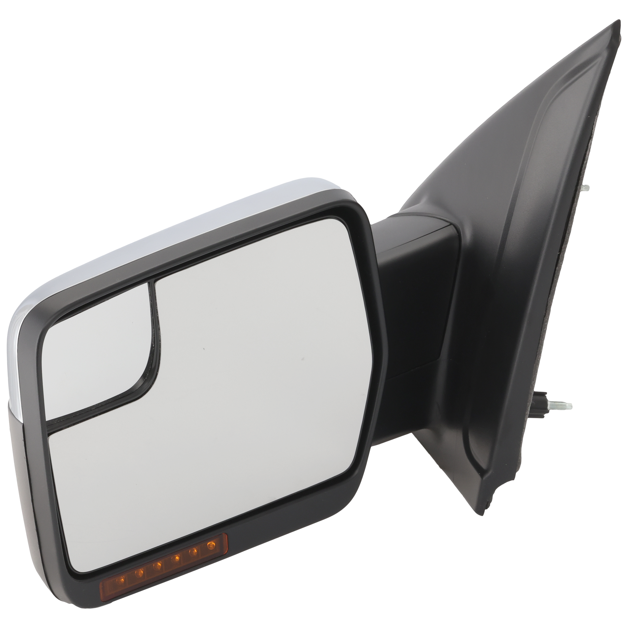 AM F 150-11-14 MIRROR LH Non Towing Power Non Folding Heated Chrome w Blind Spot Glass Memory and Signal Light No Puddle Light Exc. SVT Raptor Model SKU JFD225EL S Partslink FO1320406 OEM BL3Z17683GA