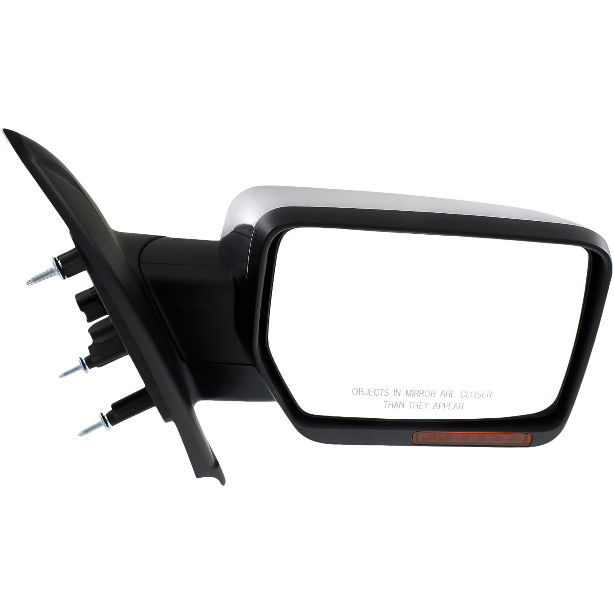 AM F 150-11-14 MIRROR RH Non Towing Power Non Folding Heated Chrome w Memory and Signal Light No Blind Spot Feature and Puddle Light Exc. SVT Raptor Model SKU JFD225ER S Partslink FO1321406 OEM BL3Z17682GA