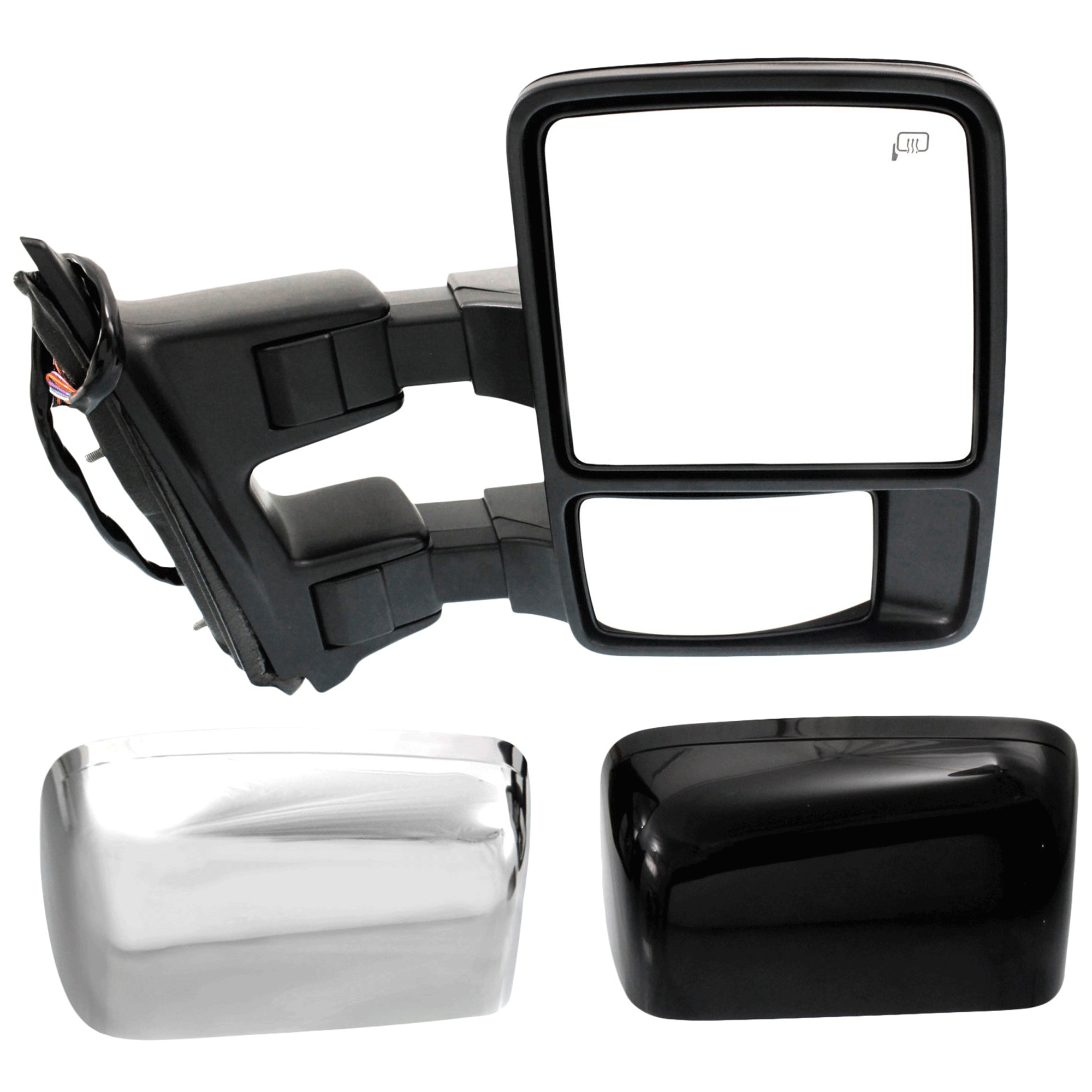 AM F SERIES SUPER DUTY 08-09 TOWING MIRROR RH Power Power Folding Heated Chrome Paintable 2 Caps w Auto Extend Memory and Signal Light SKU JFD281ER S Partslink FO1321428 OEM 8C3Z17682DB PFM 7C3Z17682MA