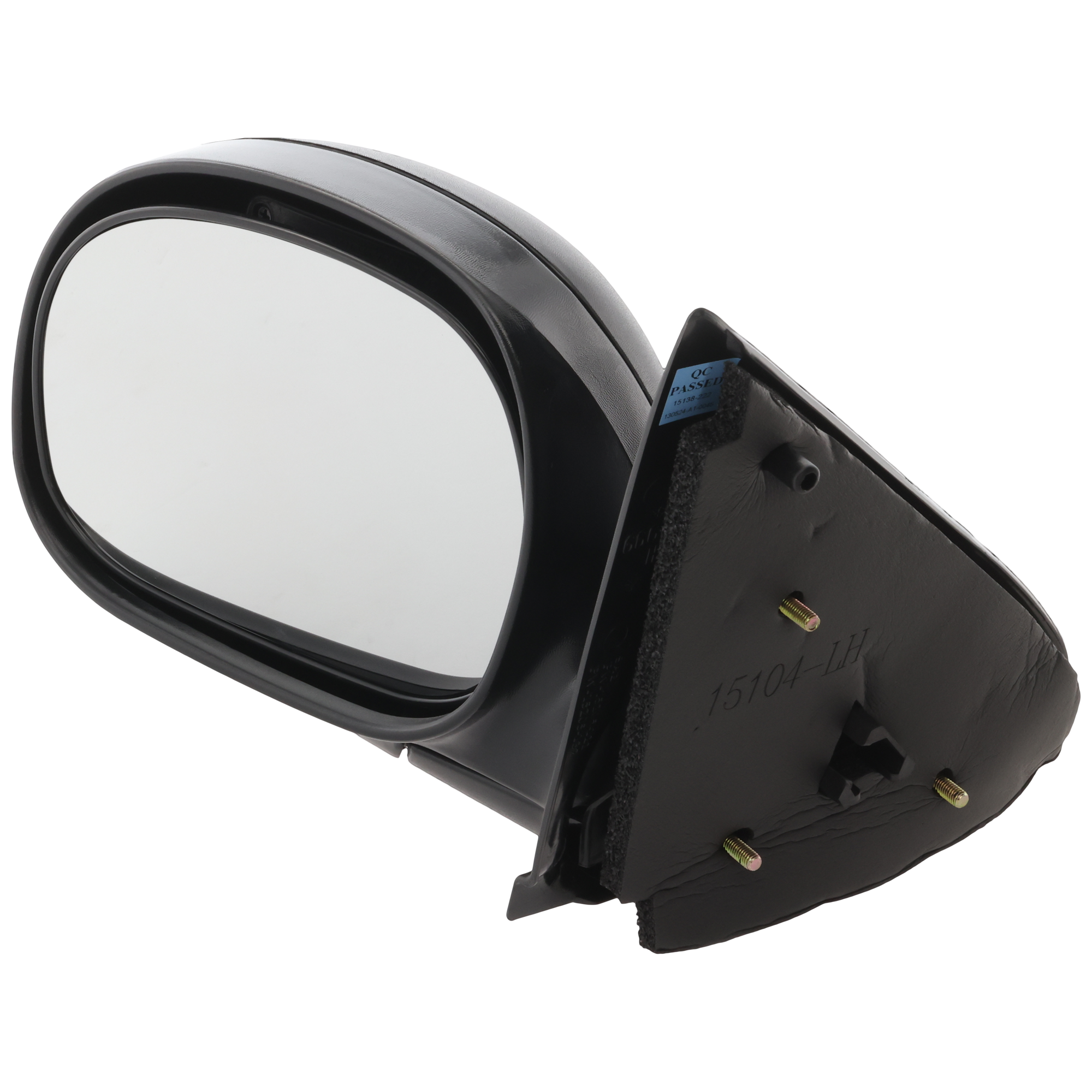 AM F 150-97-04 F 250-97-99 MIRROR LH Non Towing Manual Adjust Manual Folding Non Heated Textured Contour Style Regular Super Cab SKU JFD323L Partslink FO1320300 OEM F85Z17683BAA PFM 1L3Z17683HAA