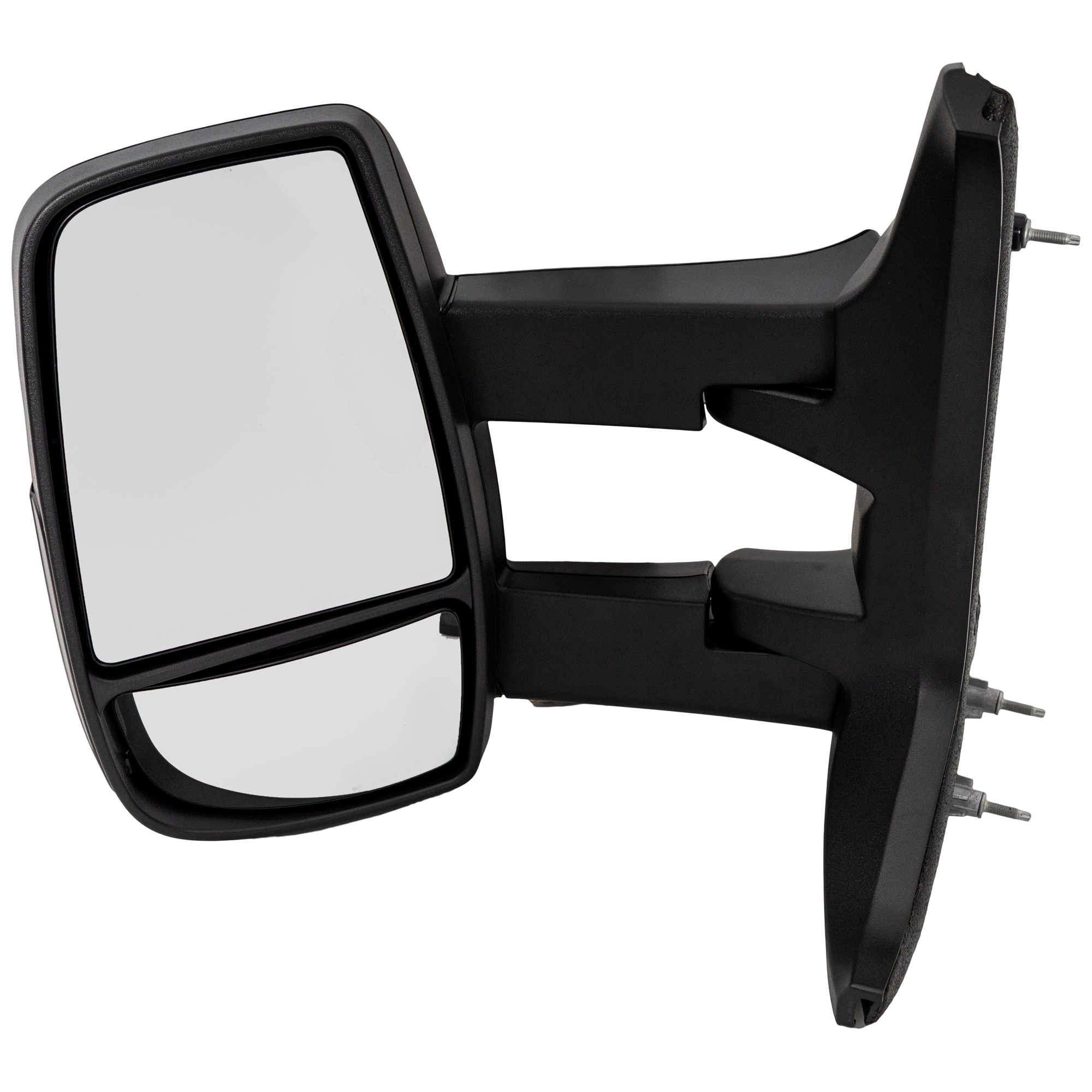 AM TRANSIT VAN 15-19 TOWING MIRROR LH Manual Adjust Manual Folding Non Heated Textured w Long Arm w Low Roof SKU JFD389L Partslink FO1320625 OEM EK4Z17683EB EK4Z17683EA