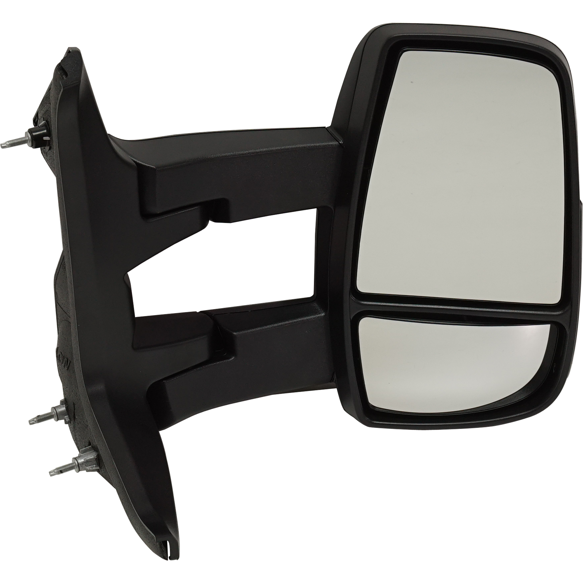 AM TRANSIT VAN 15-19 TOWING MIRROR RH Man Manual Folding Non Heated Textured w Long Arm w Low Roof SKU JFD389R Partslink FO1321625 OEM EK4Z17682EB EK4Z17682EA
