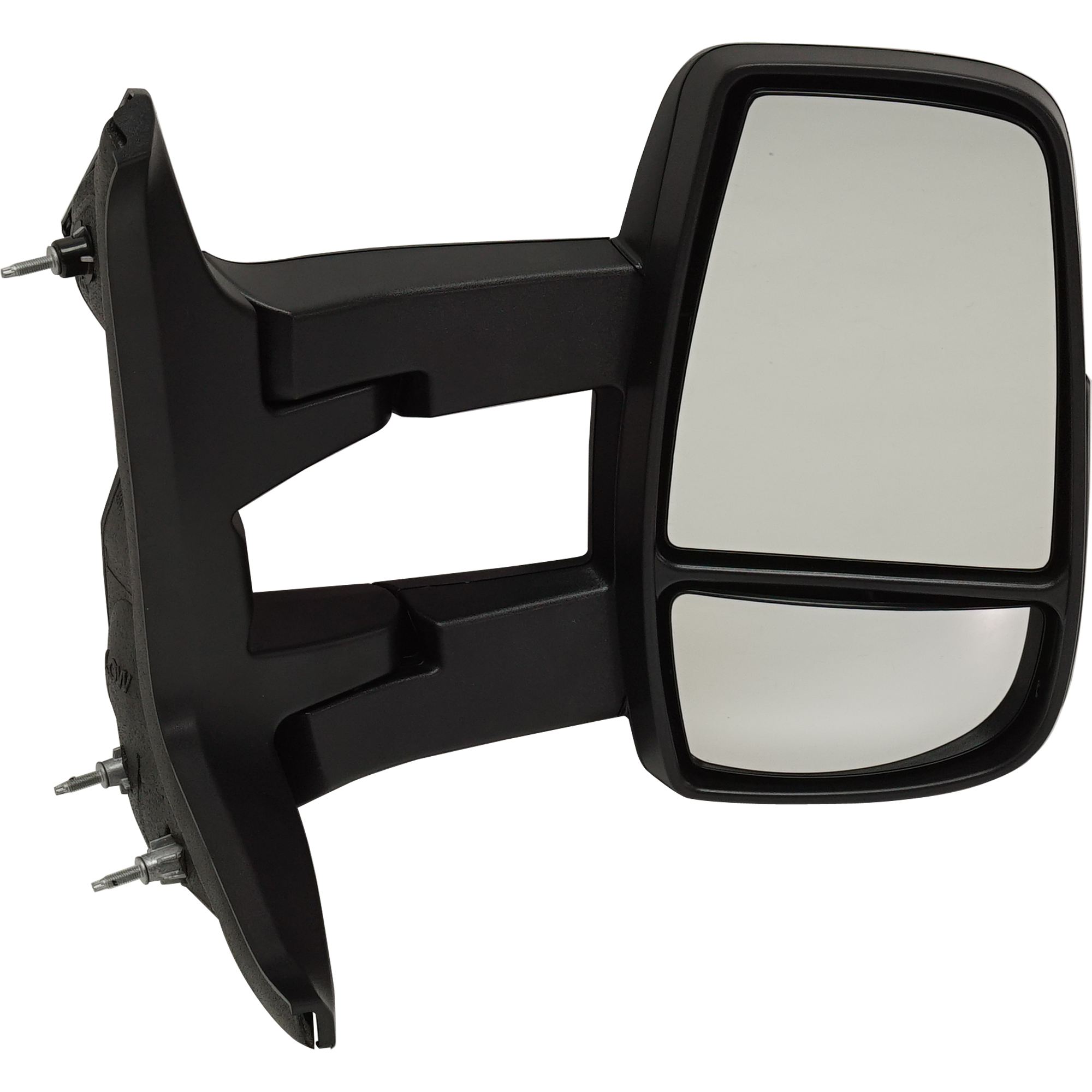 AM TRANSIT VAN 15-19 TOWING MIRROR RH Manual Adjust Manual Folding Heated Textured w Long Arm w Medium High Roof SKU JFD390R Partslink FO1321628 OEM CK4Z17682EB CK4Z17682EA