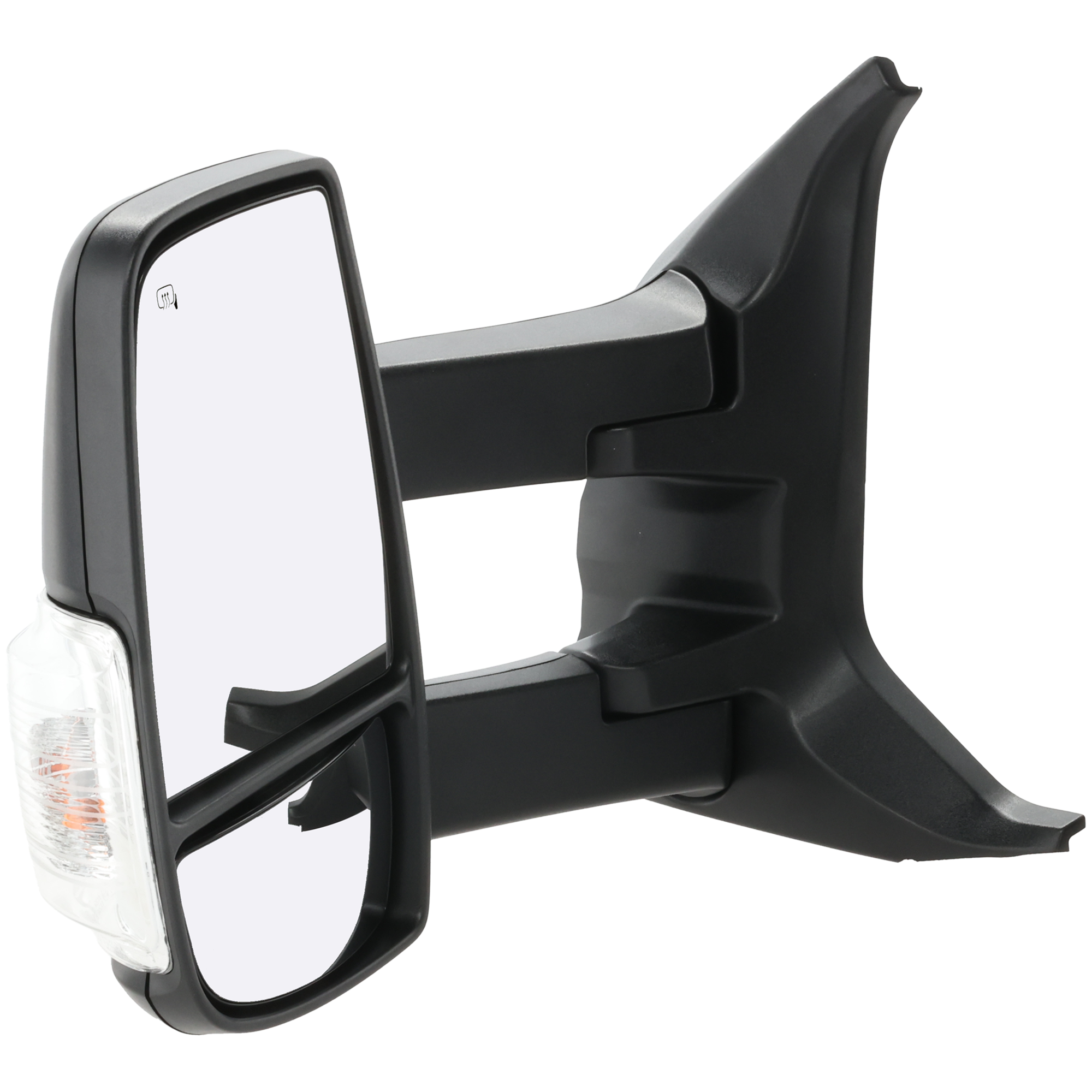 AM TRANSIT VAN 15-17 TOWING MIRROR LH Power Manual Folding Heated Textured w Long Arm and Signal Light w Medium High Roof SKU JFD394EL S Partslink FO1320630 OEM CK4Z17683FB CK4Z17683FA