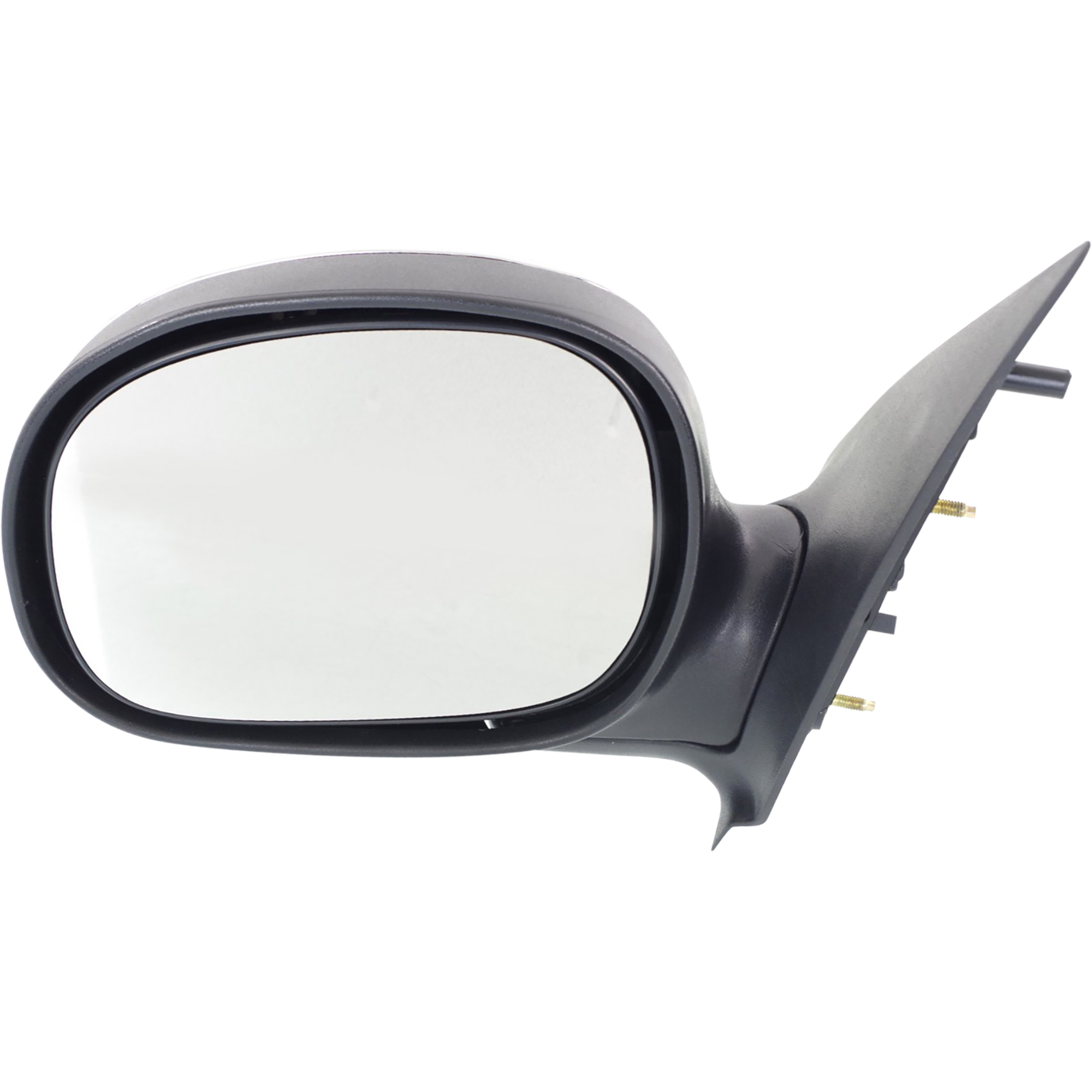 AM F 150-97-02 F 250-97-99 MIRROR LH Non Towing Manual Adjust Manual Folding Non Heated Chrome Contour Style To 2-11-02 SKU JFD39CL Partslink FO1320188 OEM F85Z17683BAA PFM