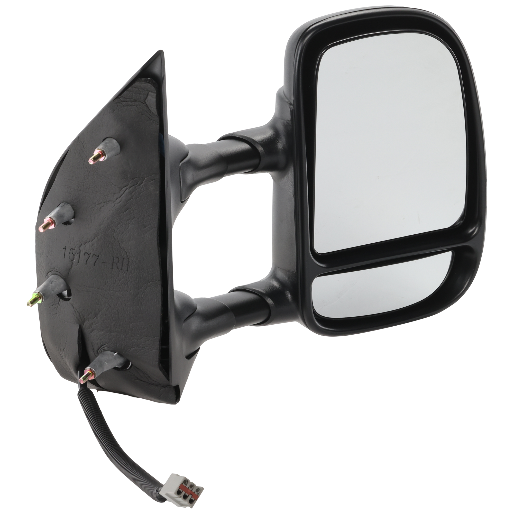 AM ECONOLINE VAN 02-08 TOWING MIRROR RH Power Manual Folding Non Heated Textured No Auto dimming and Signal Light 4 Bolt Mount SKU JFD84ER Partslink FO1321237 OEM 7C2Z17682CA