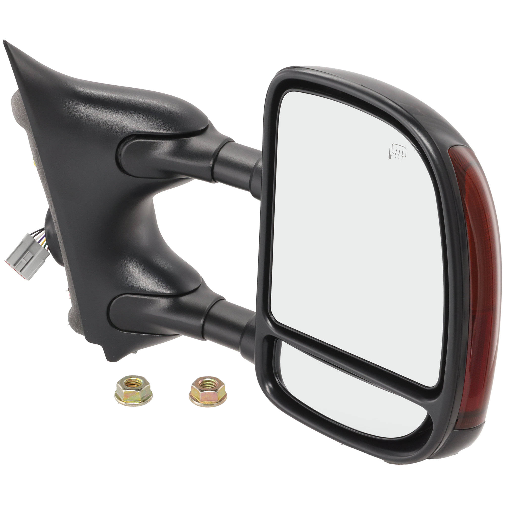 AM F SERIES SUPER DUTY 02-07 TOWING MIRROR RH Power Manual Folding Heated Paintable Double Swing Type SKU JFD89PER Partslink FO1321274 FO1327107 OEM 5C3Z17682EAA PFM 4C3Z17D742CAA