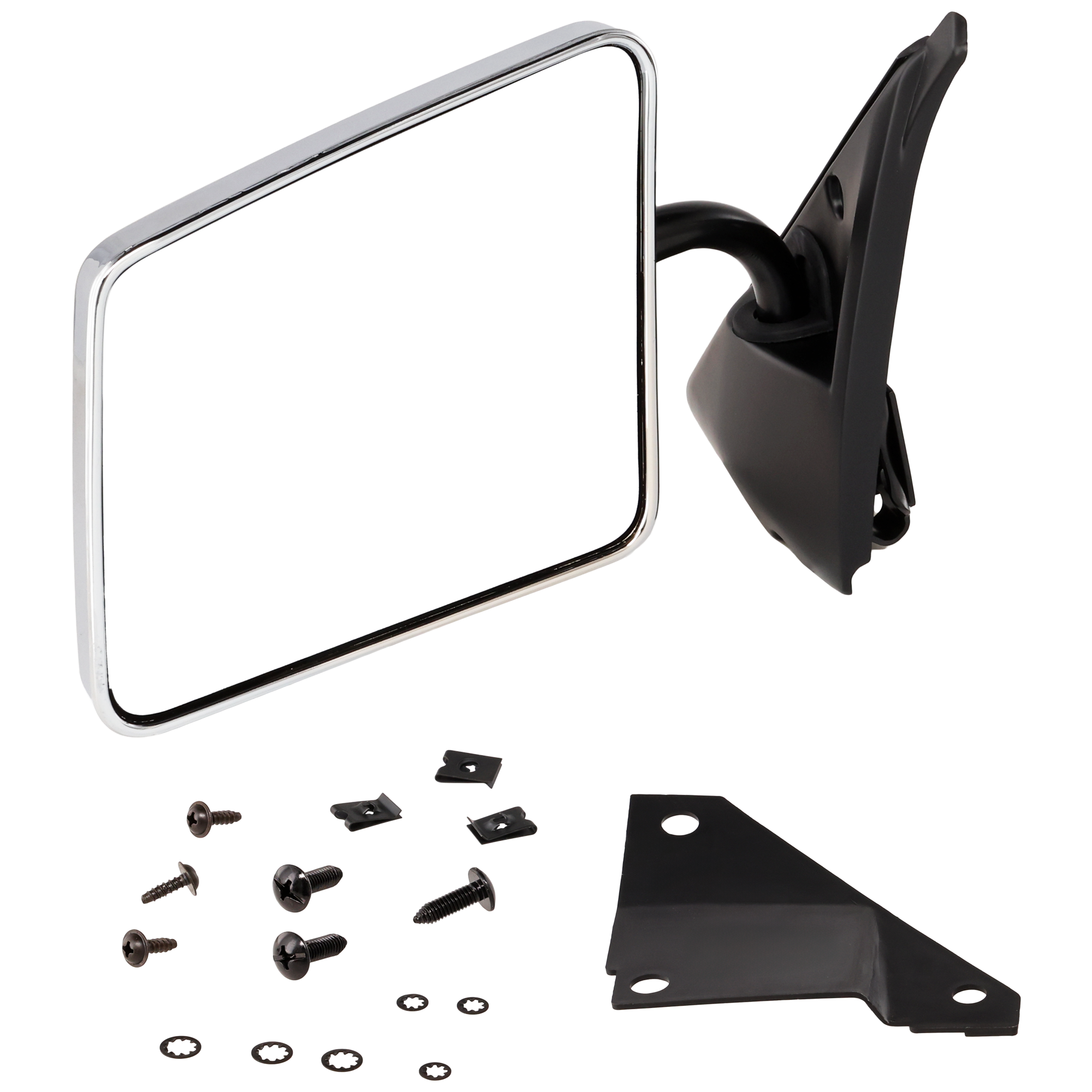 AM S10 PICKUP 82-93 S10 BLAZER 83-94 MIRROR LH Manual Adjust Manual Folding Non Heated Chrome Below Eyeline Type SKU JGM12L Partslink GM1320102 OEM 15642573