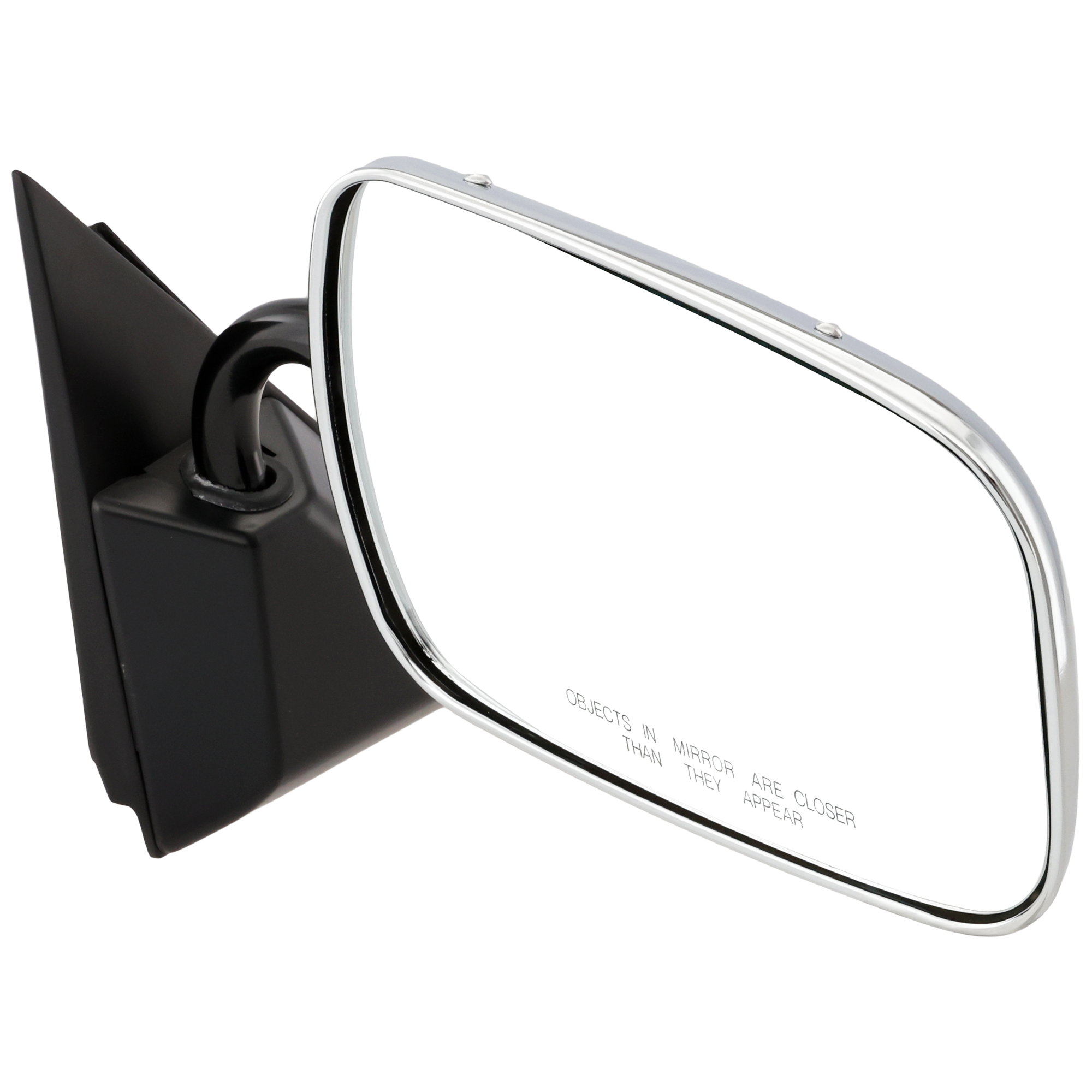AM C K FULL SIZE P U 88-00 MIRROR RH Non Towing Manual Adjust Manual Folding Non Heated Chrome No Auto dimming BSD Memory and Signal Light Below Eyeline Type Steel SKU JGM13R Partslink GM1321103 OEM 15697332