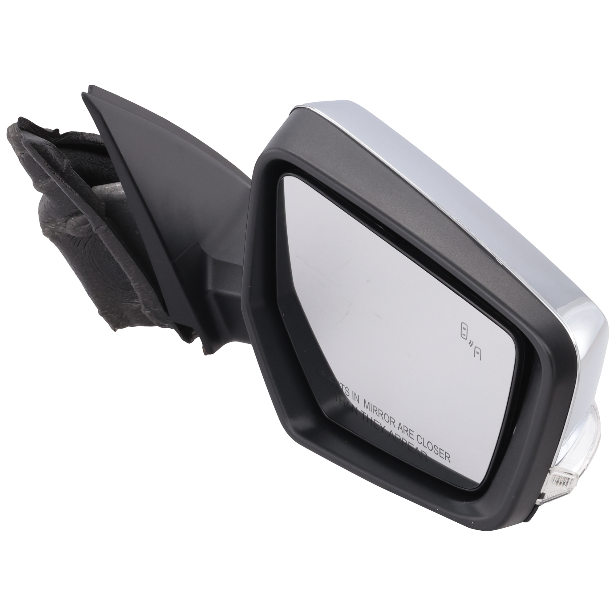 AM IMPALA 14-20 MIRROR RH Power Manual Folding Heated Chrome with Blind Spot Detection in Glass and Signal Light SKU JGM198ER S Partslink GM1321641 OEM 22936933 PFM