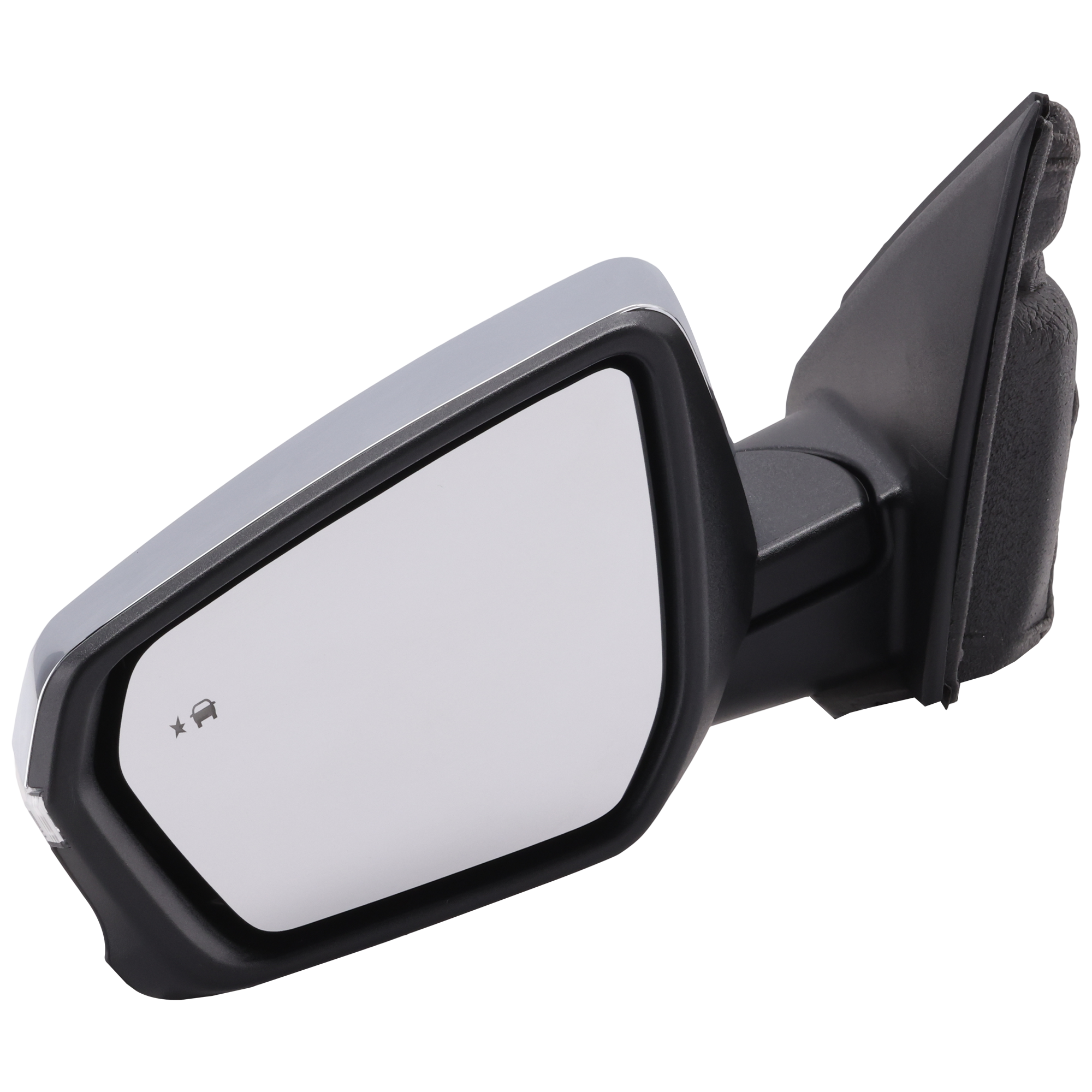 AM TERRAIN EQUINOX 18-23 MIRROR LH Power Manual Folding Heated Chrome w BSD and Signal Light Terrain Denali Model SKU JGM208CL Partslink GM1320595 OEM 84545949-23406421