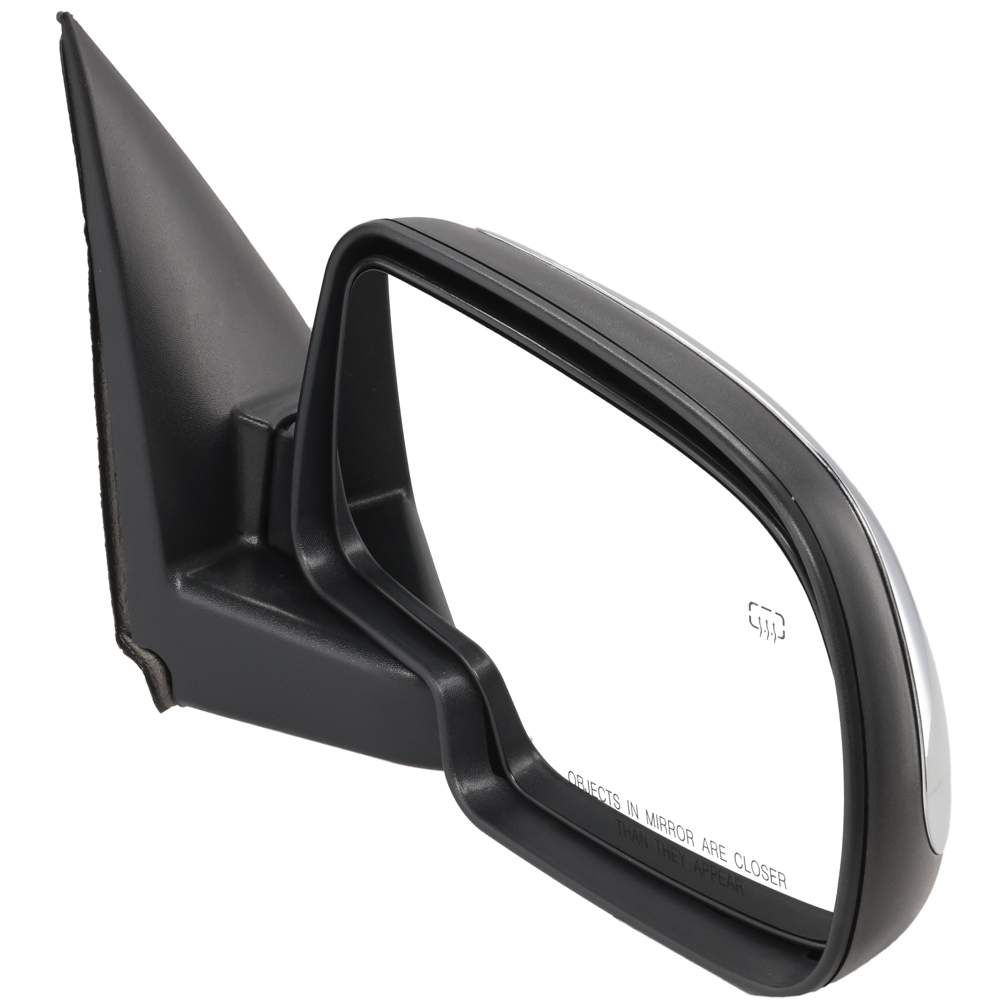 AM SILVERADO SIERRA 99-02 MIRROR RH Non Towing Power Manual Folding Heated Chrome SKU JGM60ER Partslink GM1321173 OEM 15179830