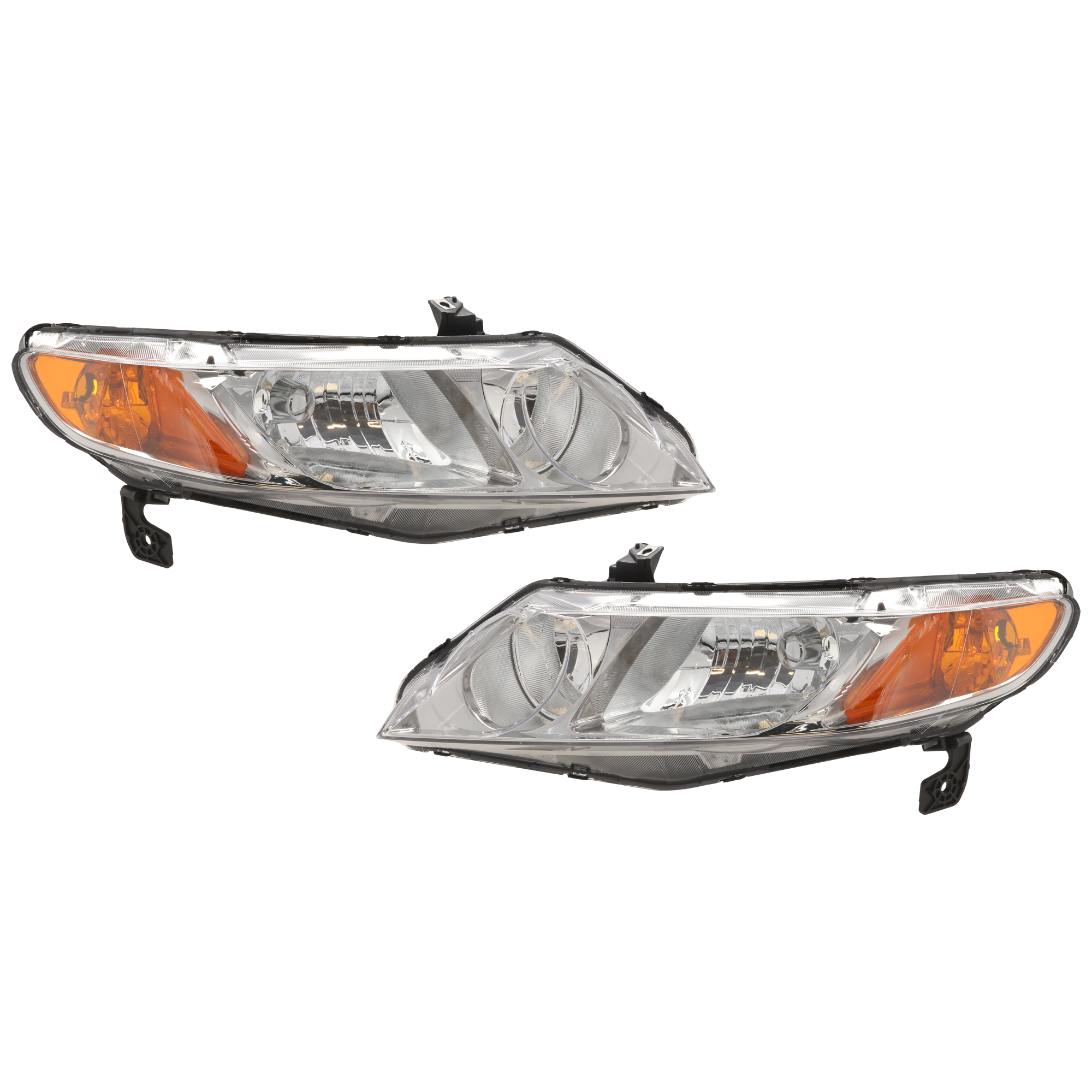 AM CIVIC 06-11 HEAD LAMP RH AND LH Lens and Housing Halogen Gun Metal Interior Sedan Inc. 06-11 Hybrid Model SKU JH10010021A OEM 33151SNCA01 PFM 33101SNCA01 PF