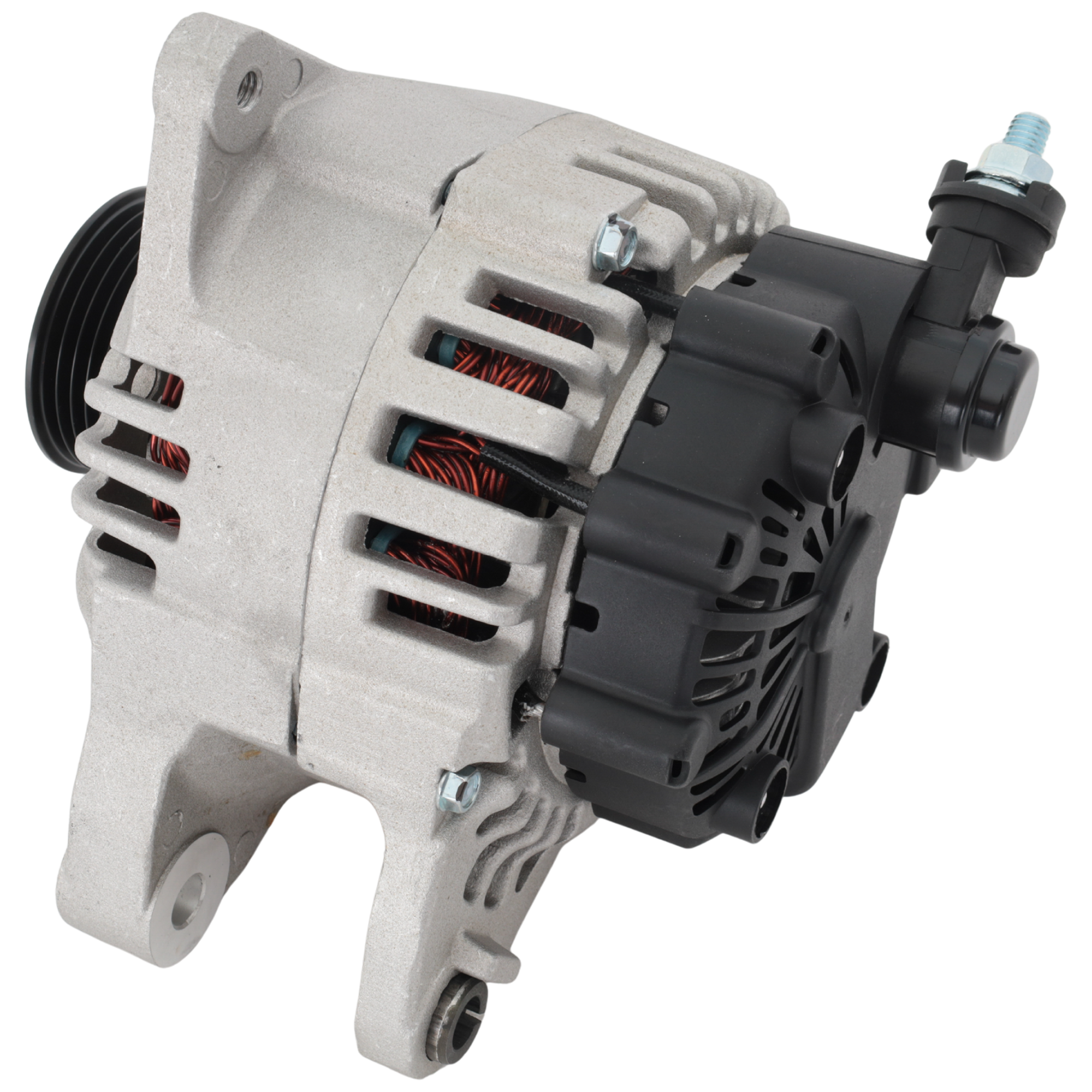 AM SANTA FE 01-04 SONATA 99-04 ALTERNATOR 12 Volts 110 Amp 6 Grooves Clockwise 2.5-2.7L Eng. SKU JH33010025 OEM 2655516