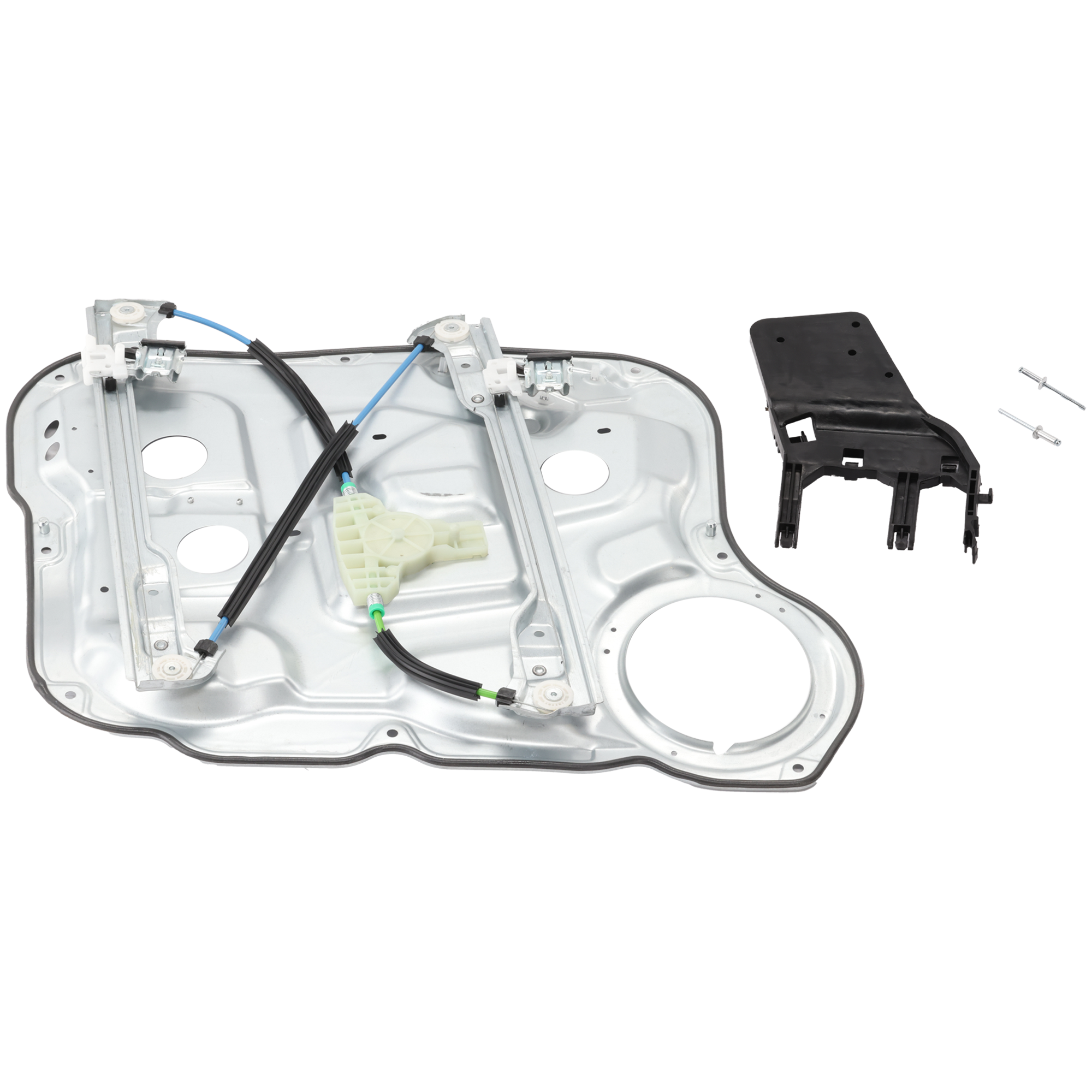 AM SANTA FE 07-09 FRONT WINDOW REGULATOR RH Carrier Module Power w Motor and Panel 2 Pin SKU JH46290001 OEM 824812B000 PFM