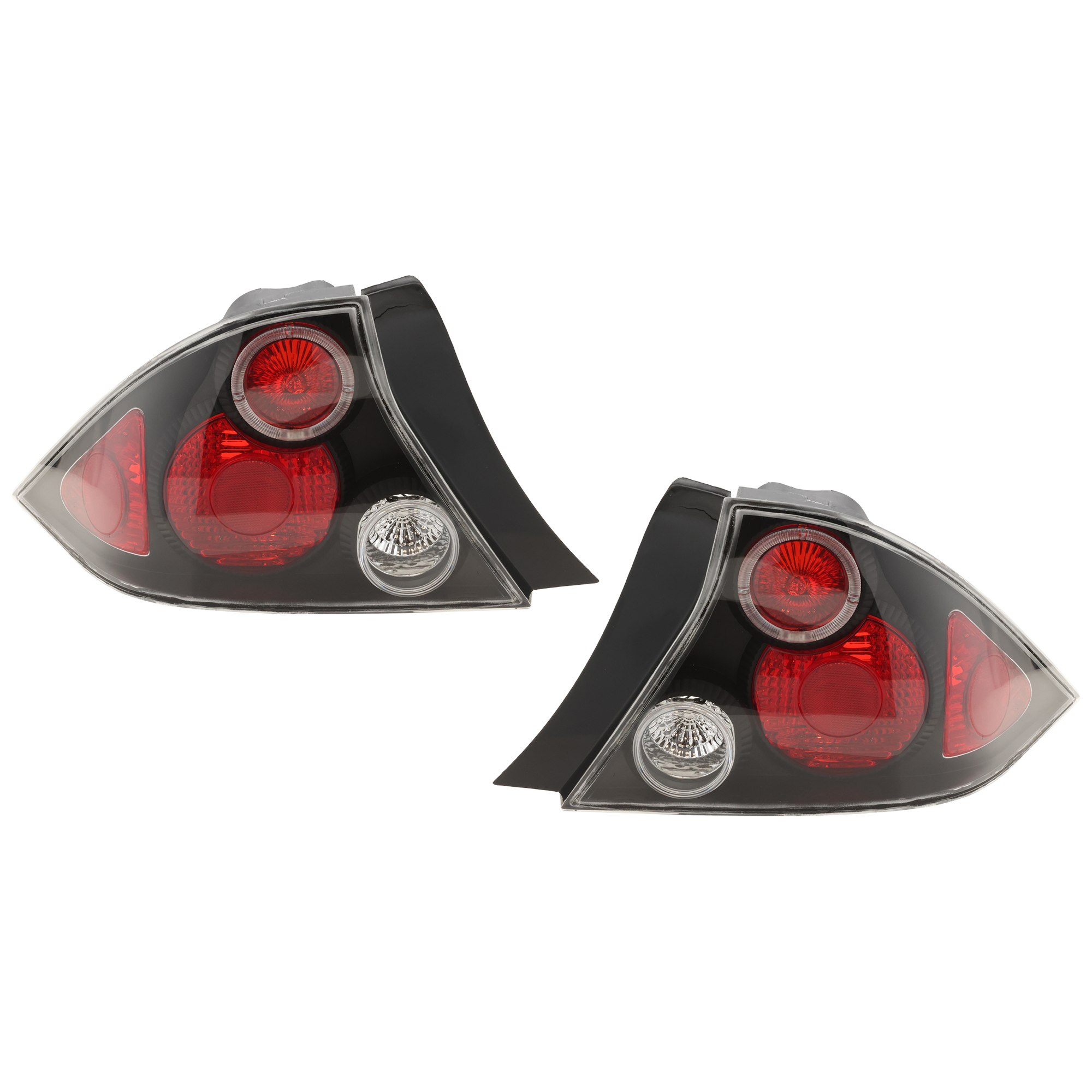 AM CIVIC 01-03 TAIL LAMP RH AND LH Lens and Housing Black Interior w Halo Clear Lens Coupe SKU JH73010012U OEM 33501S5PA01 PFM 33551S5PA01 PF