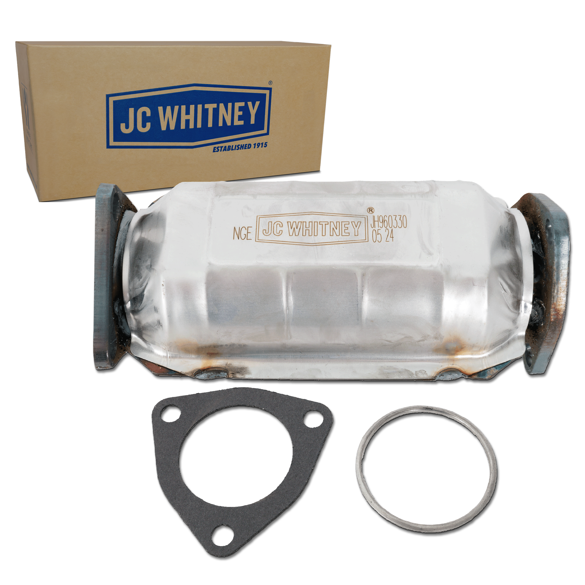 AM MDX 03-06 ODYSSEY 05-10 CATALYTIC CONVERTER Rear w Flat Gaskets and Heat Shields SKU JH960330