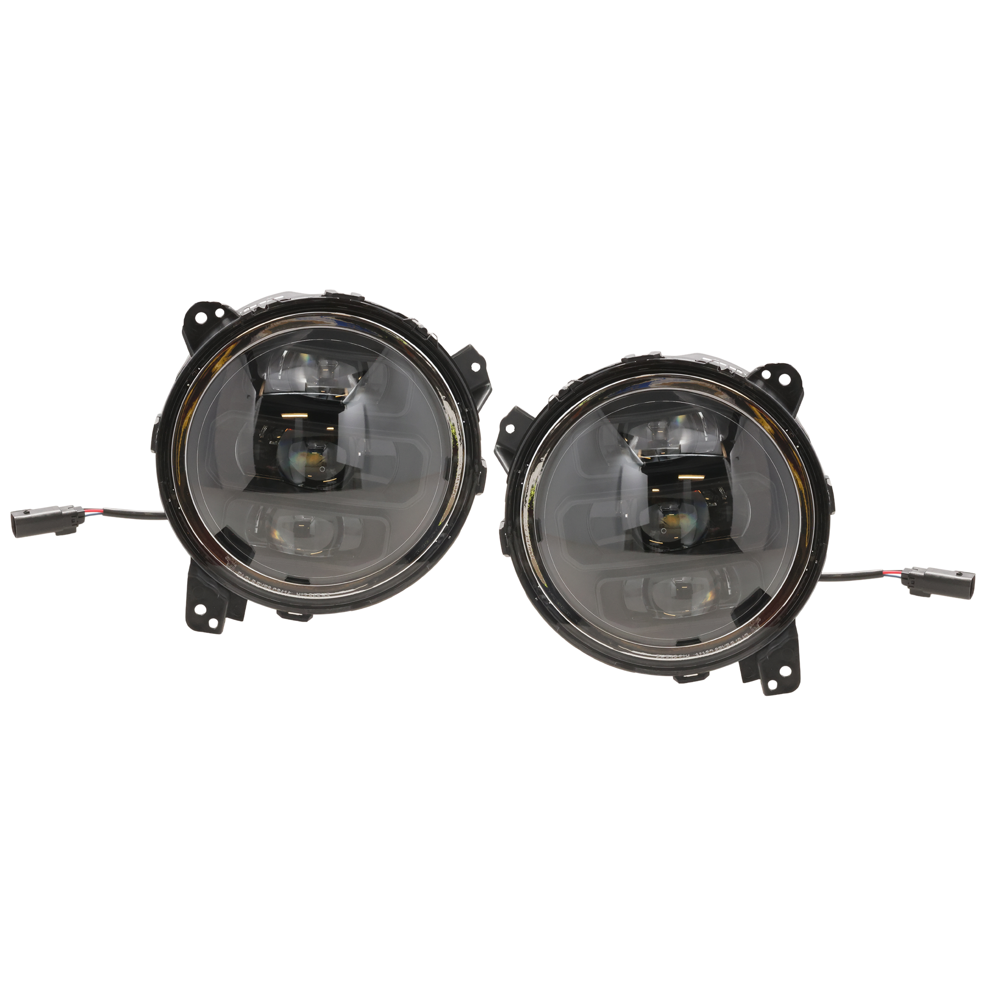 AM WRANGLER JL 18-24 GLADIATOR 20-24 PROJECTOR HEAD LAMP RH AND LH Assembly LED Black Interior SKU JJ10010014A OEM 55112872AG PFM 55112872AF PFM