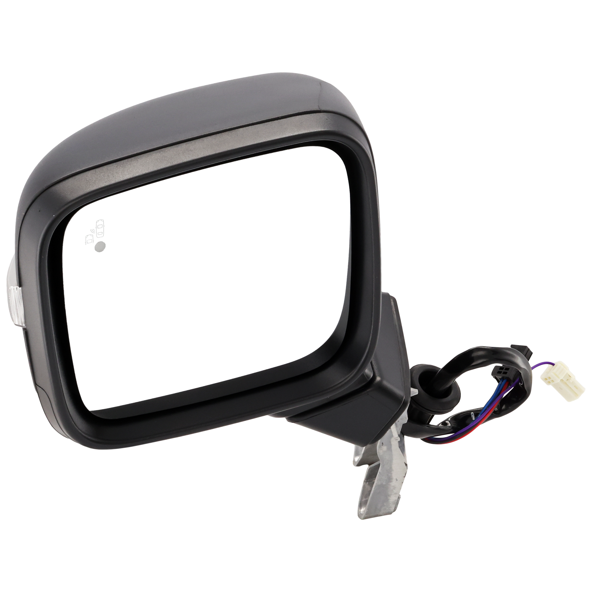 AM RENEGADE 15-23 MIRROR LH Power Manual Folding Heated Textured w BSD Prong Connector w 6 Hole 6 Pin Plug Side Object Sensor and Signal Light SKU JJP82EL S Partslink CH1320482 OEM 5VY89LXHAA 5XA10LS1AA