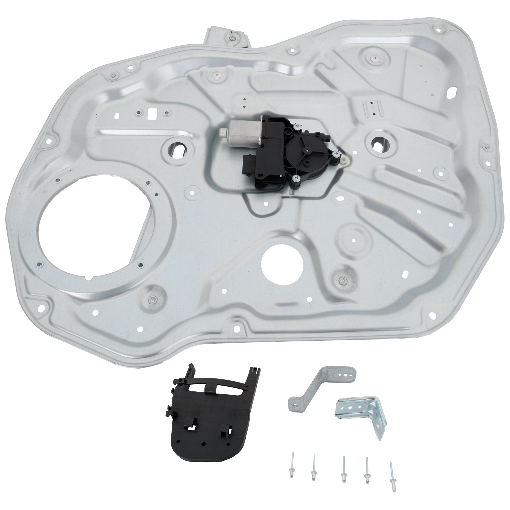 AM SORENTO 11-14 FRONT WINDOW REGULATOR RH Power w Motor and Panel 6 Pin SKU JK46290001 OEM 824021U000 PFM