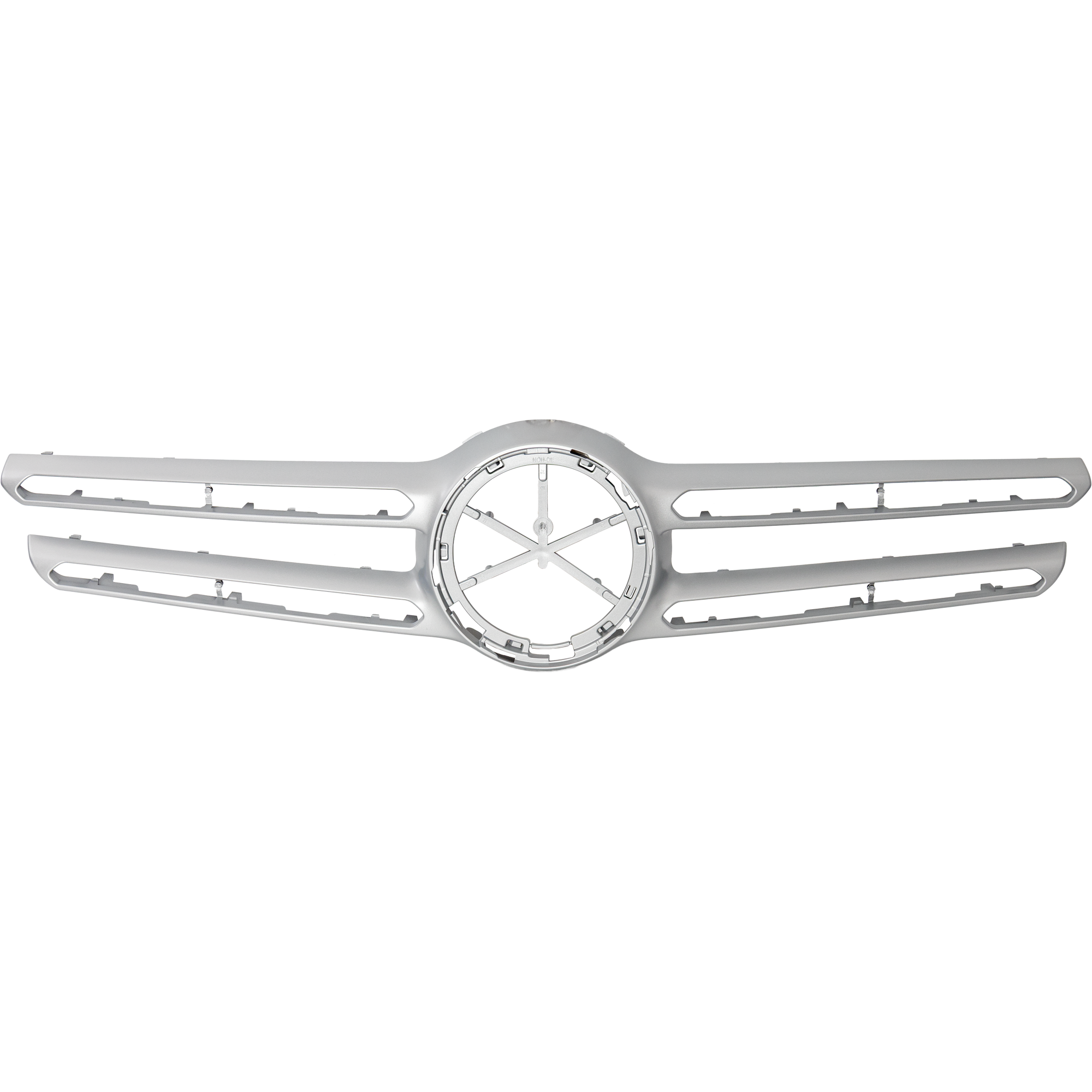 AM GLC300-20-22 GRILLE MOLDING Center Painted Silver Gray w o AMG Styling Pkg and Camera Hole SUV SKU JM07070004 Partslink MB1210151 OEM 25388830009982